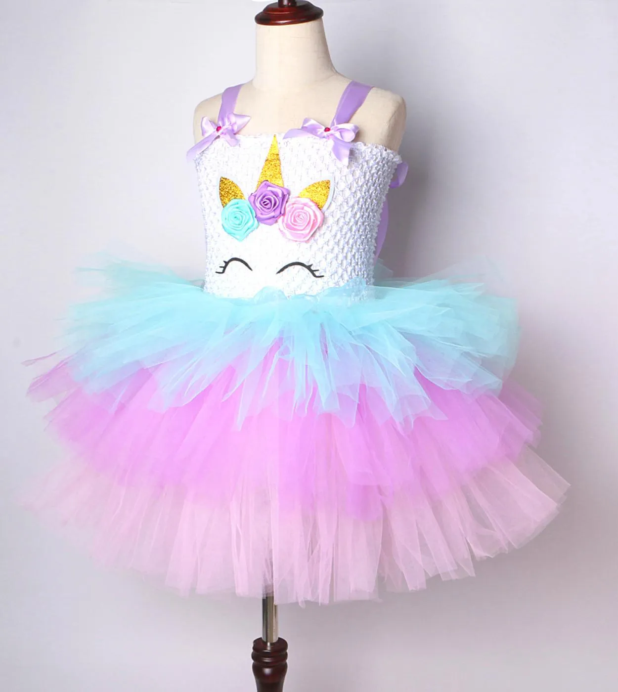 3 strati Lol Surprise Princess Dress For Girls Costume da unicorno di Halloween Abiti a strati per compleanno per bambini con fi