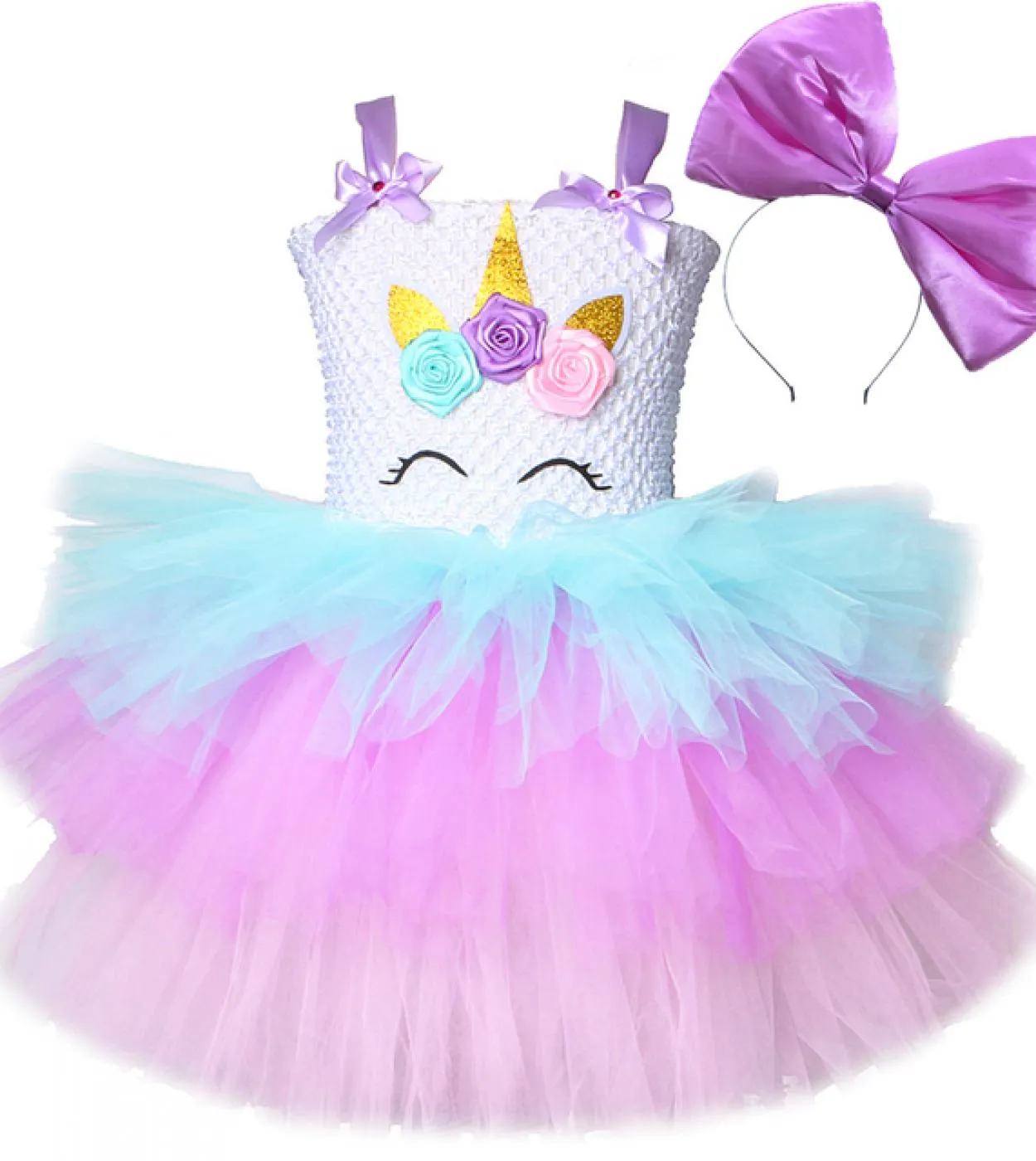 3 strati Lol Surprise Princess Dress For Girls Costume da unicorno di Halloween Abiti a strati per compleanno per bambini con fi