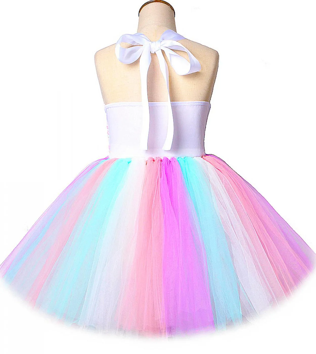 Abiti da principessa unicorno con paillettes per ragazze Abiti da tutu per il compleanno Costume di Natale di Halloween per la f