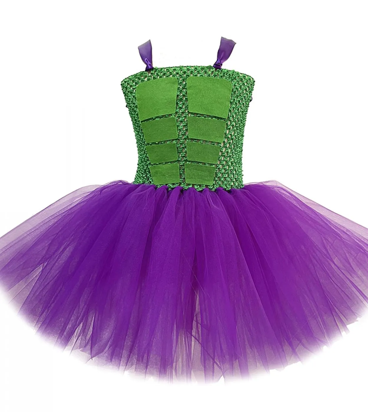 Abito tutu verde Hulk per neonate Costume cosplay di Halloween per bambini Abiti da principessa supereroi Bambini Tulle Outfit