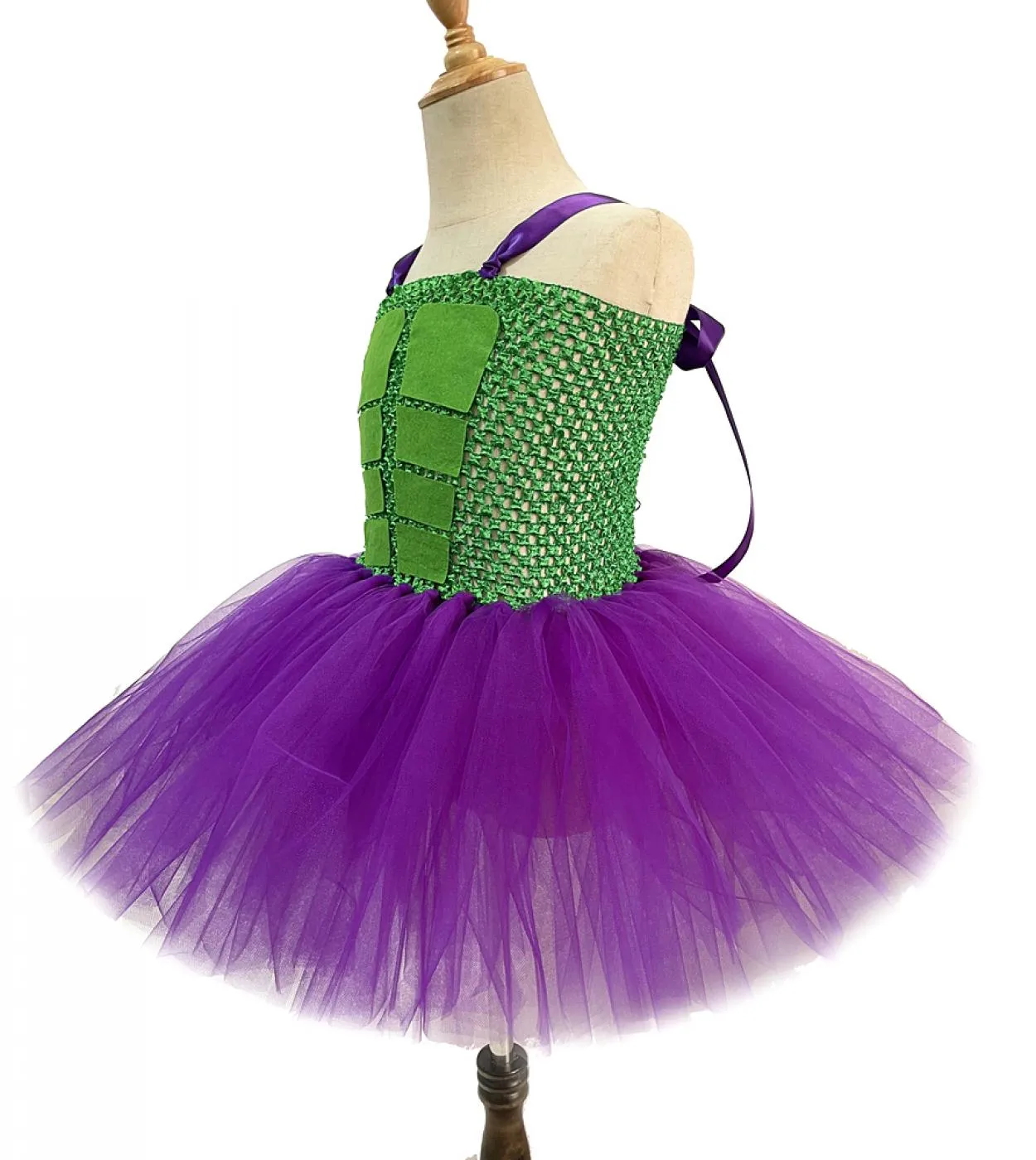 Abito tutu verde Hulk per neonate Costume cosplay di Halloween per bambini Abiti da principessa supereroi Bambini Tulle Outfit