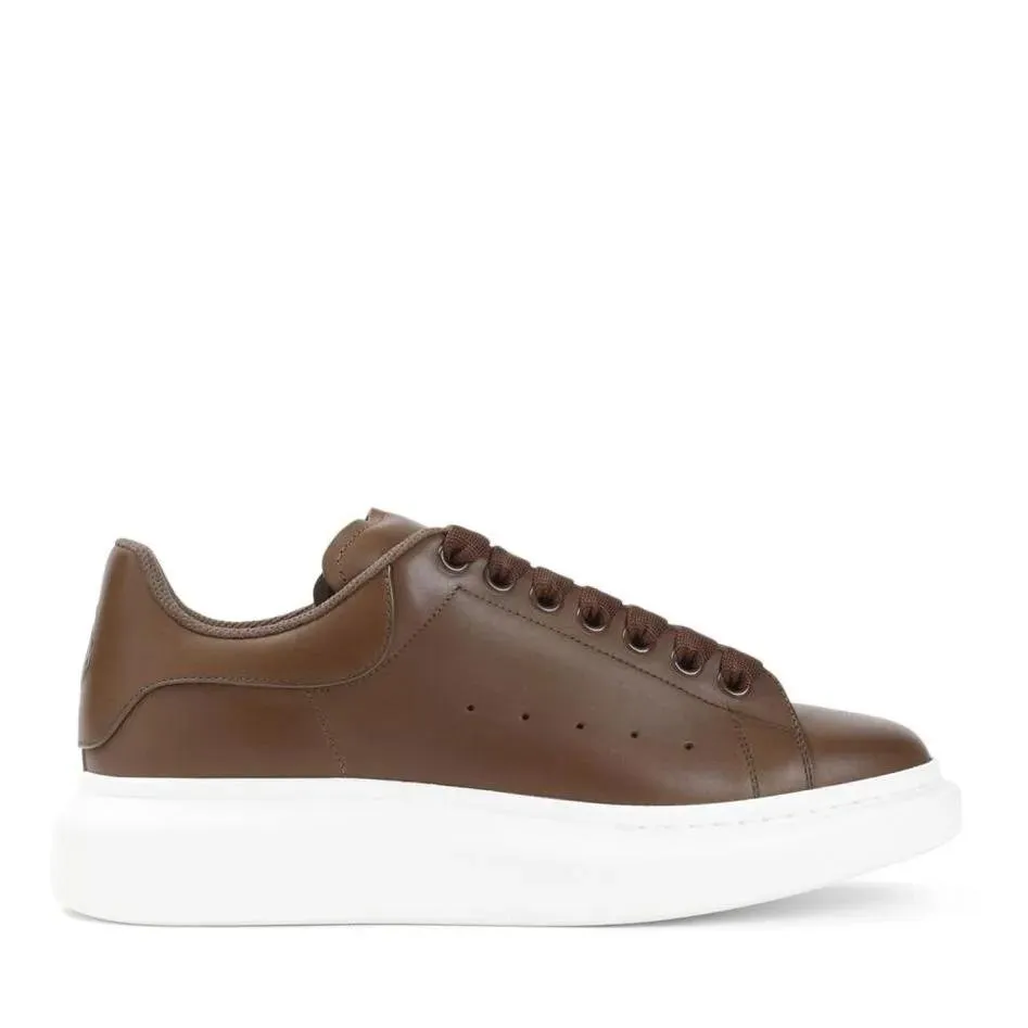 Alexander McQueen Military Brown Leather Sneakers Brown 