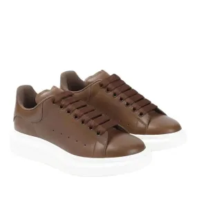 Alexander McQueen Military Brown Leather Sneakers Brown 