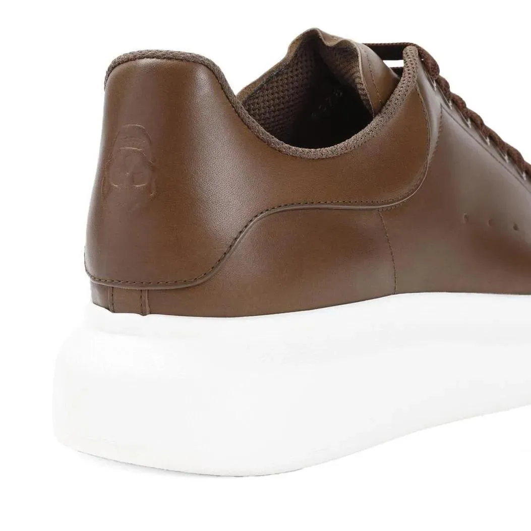 Alexander McQueen Military Brown Leather Sneakers Brown 