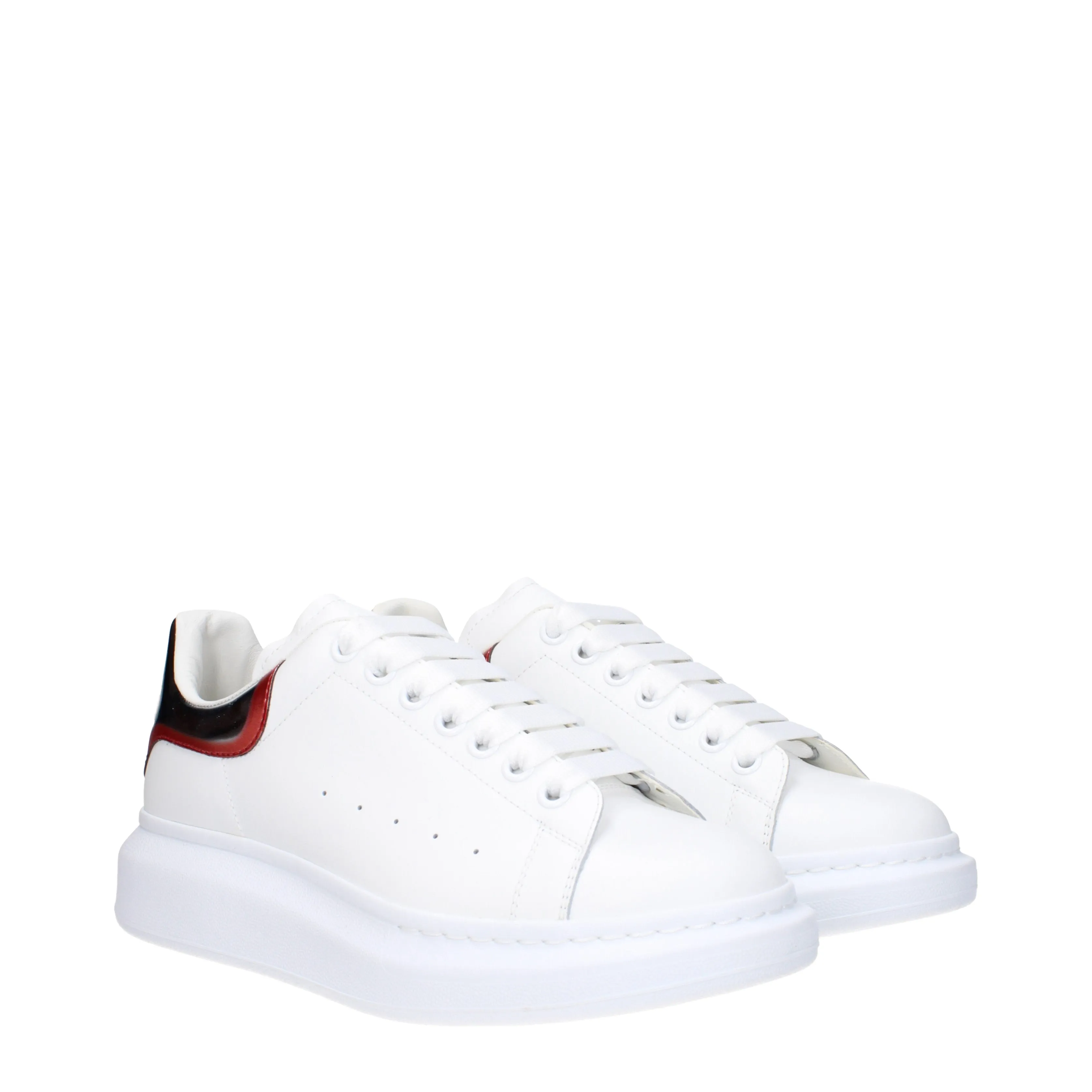 Alexander McQueen Sneakers Oversize Uomo Pelle Bianco/Argento