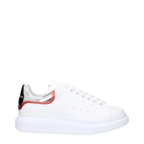 Alexander McQueen Sneakers Oversize Uomo Pelle Bianco/Argento