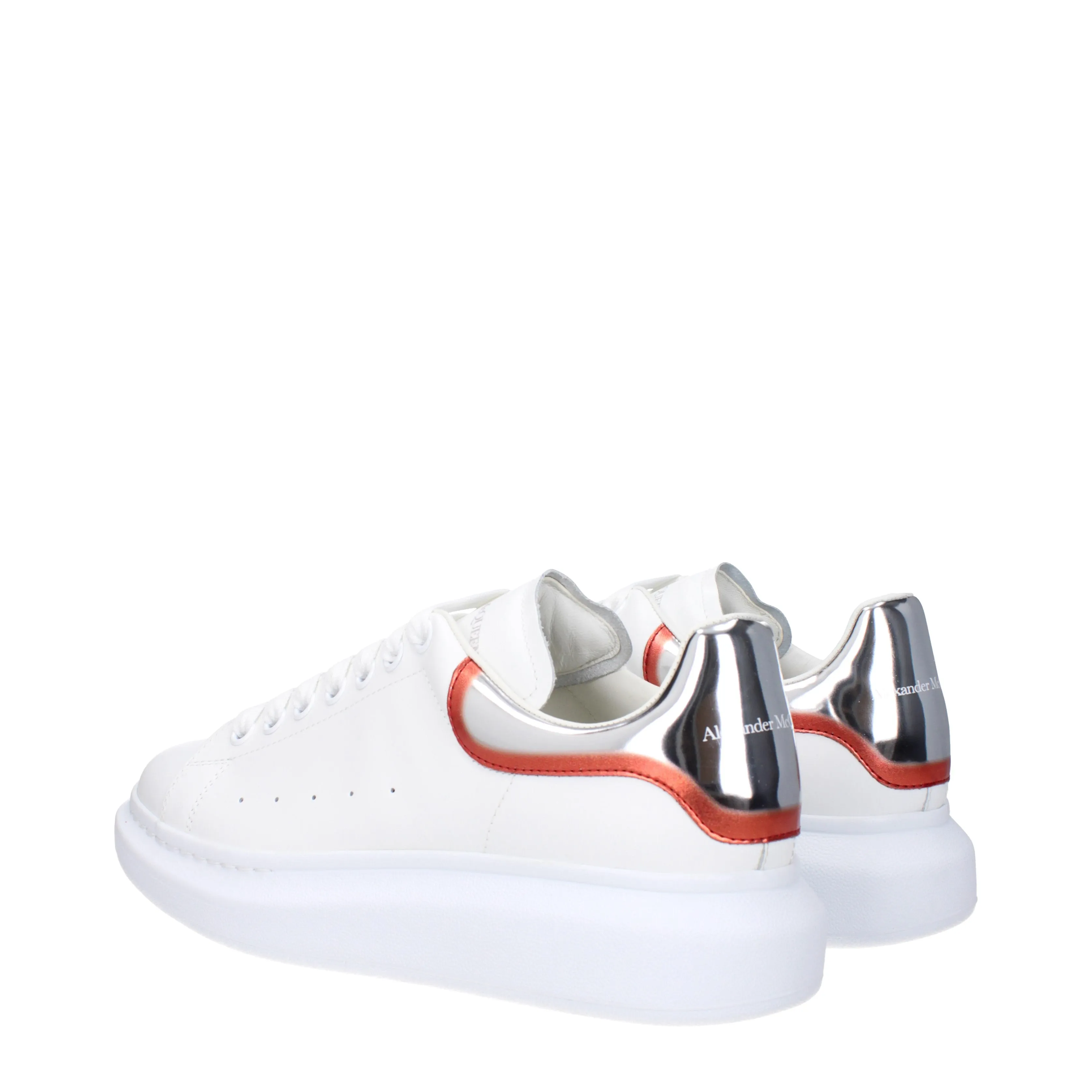 Alexander McQueen Sneakers Oversize Uomo Pelle Bianco/Argento