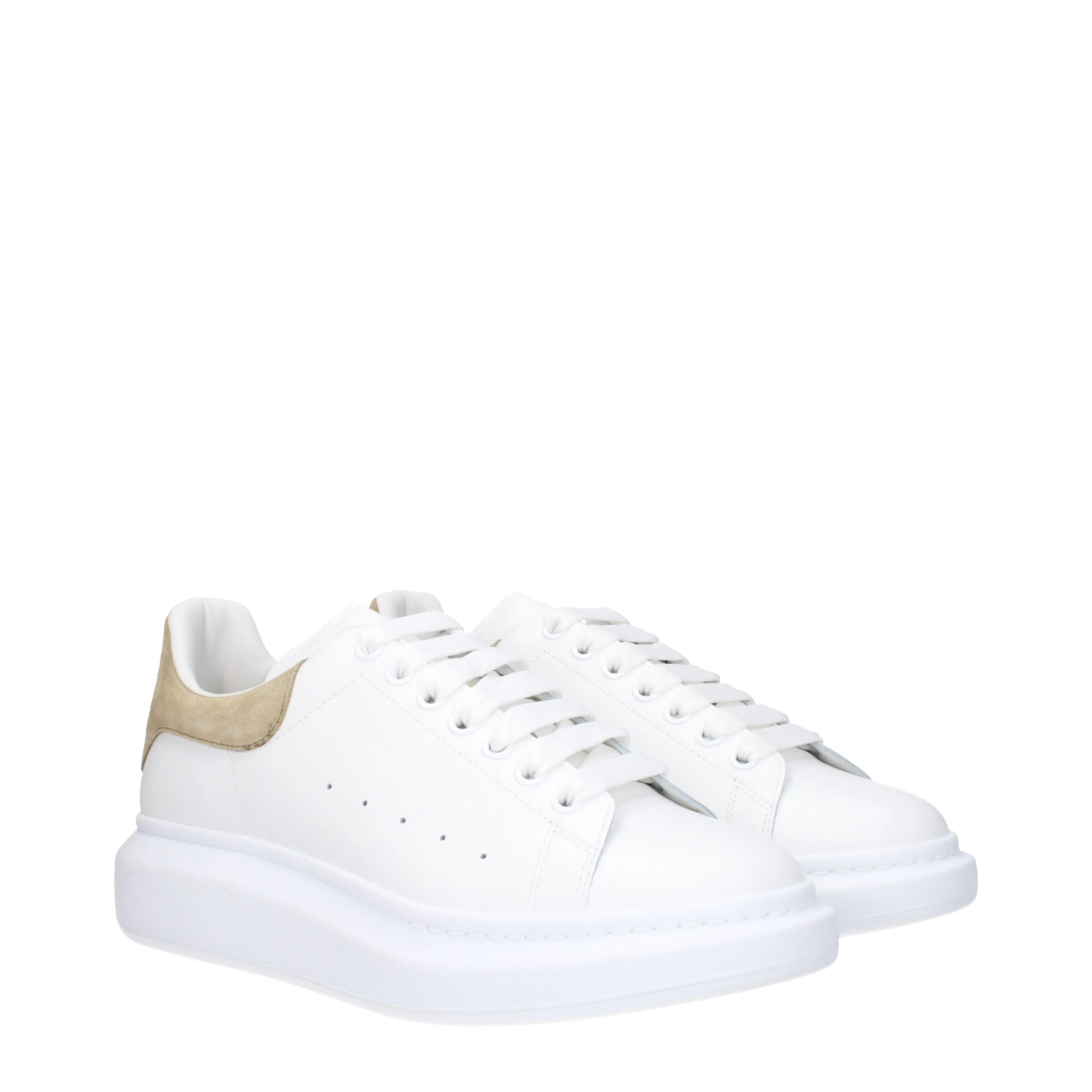 Alexander McQueen Sneakers Oversize Uomo Pelle Bianco/Beige