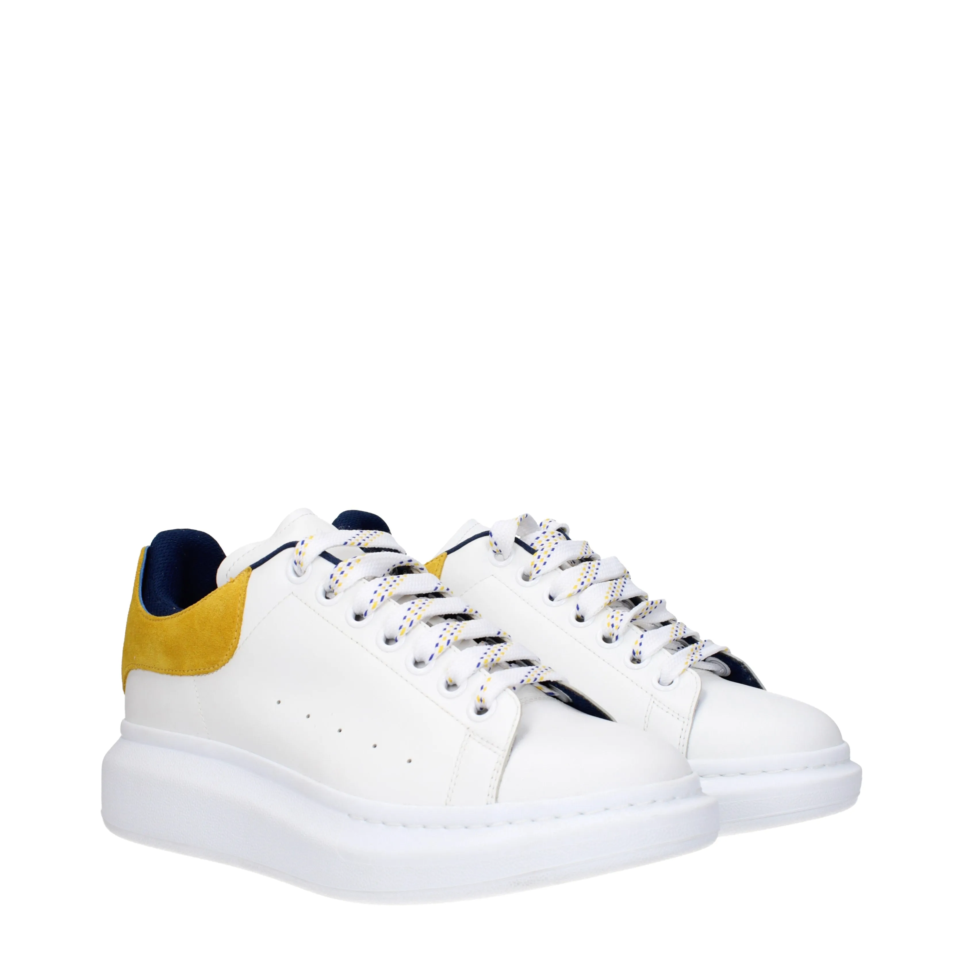 Alexander McQueen Sneakers Oversize Uomo Pelle Bianco/Giallo