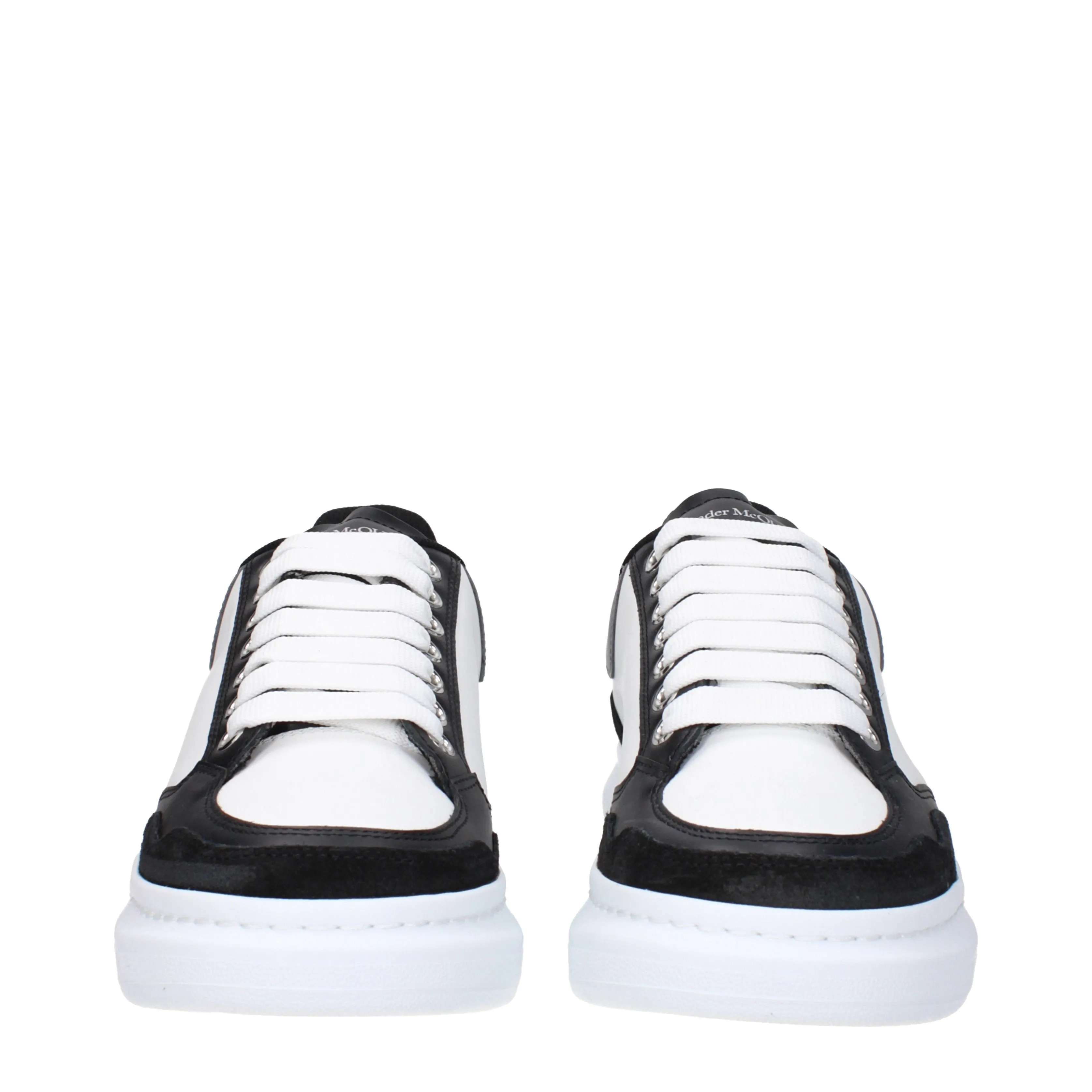 Alexander McQueen Sneakers Oversize Uomo Pelle Bianco/Nero