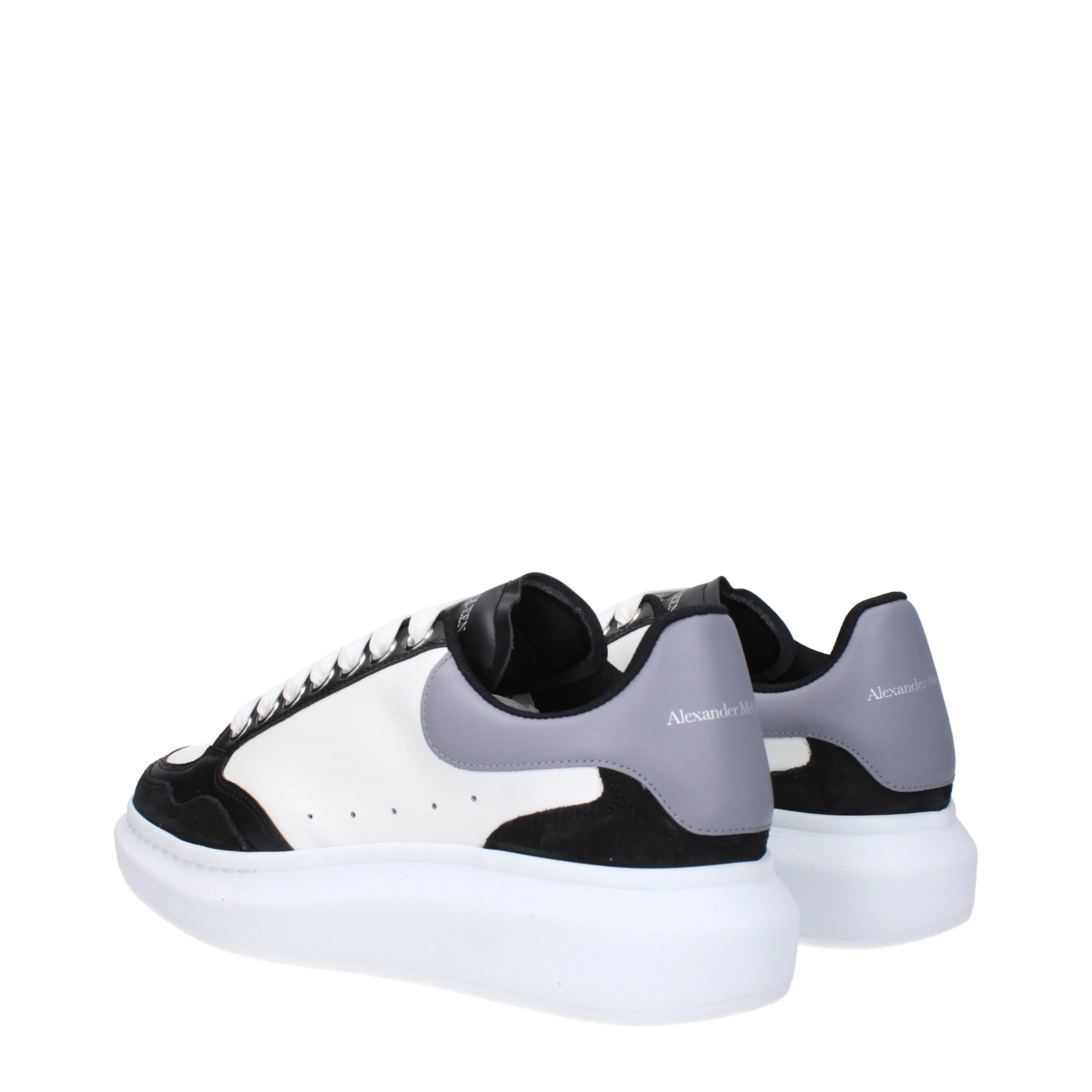 Alexander McQueen Sneakers Oversize Uomo Pelle Bianco/Nero