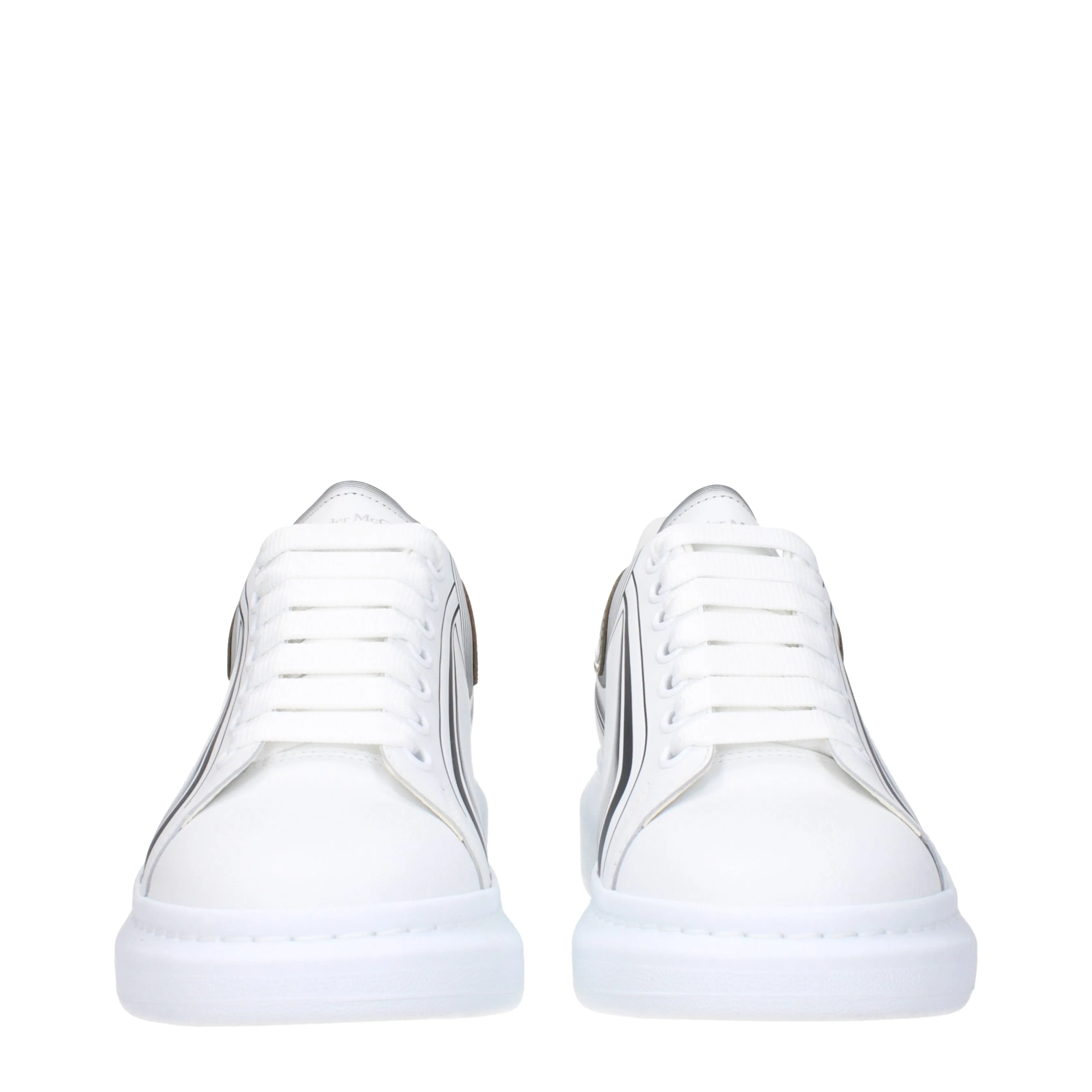 Alexander McQueen Sneakers Oversize Uomo Pelle Bianco/Oro