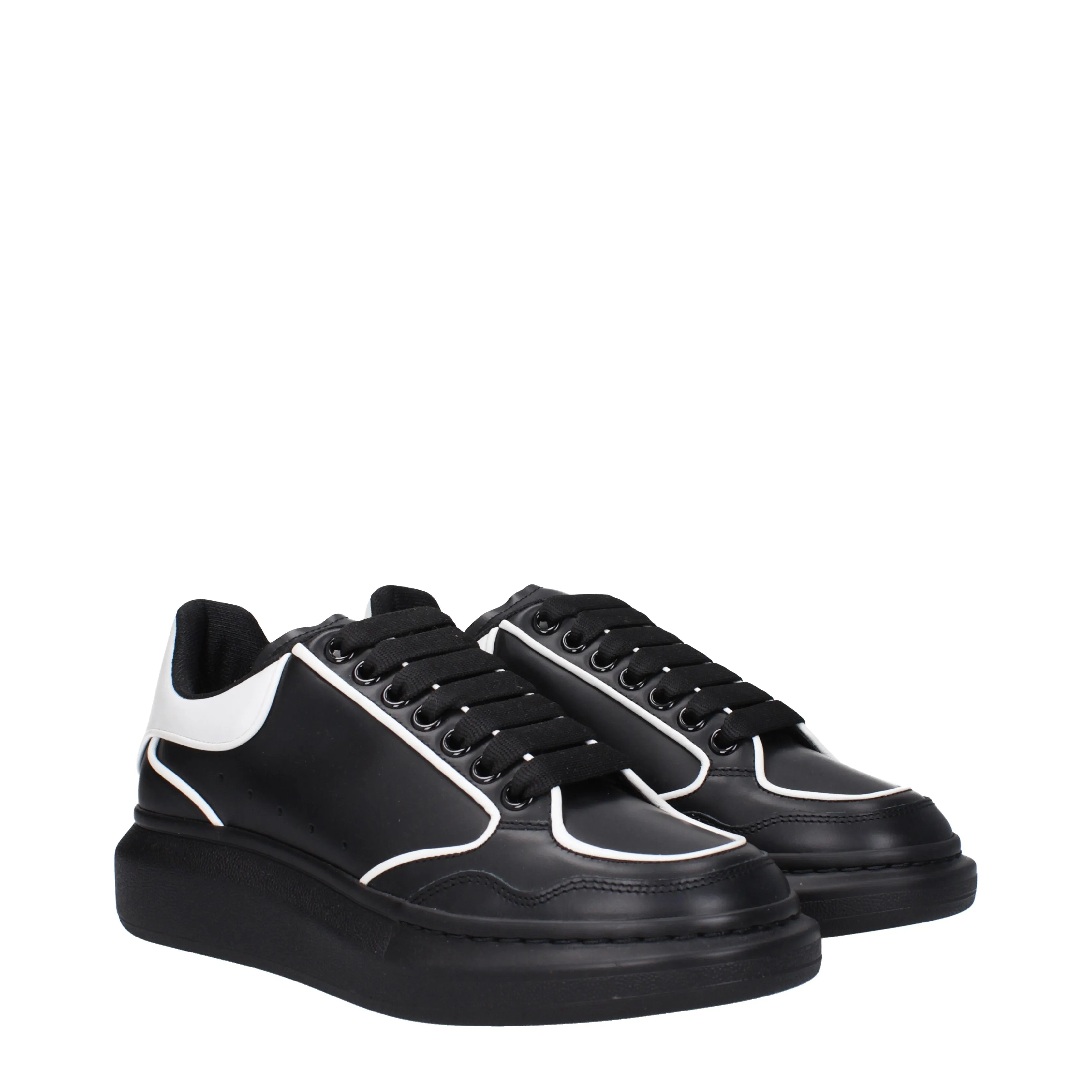 Alexander McQueen Sneakers Oversize Uomo Pelle Nero/Bianco