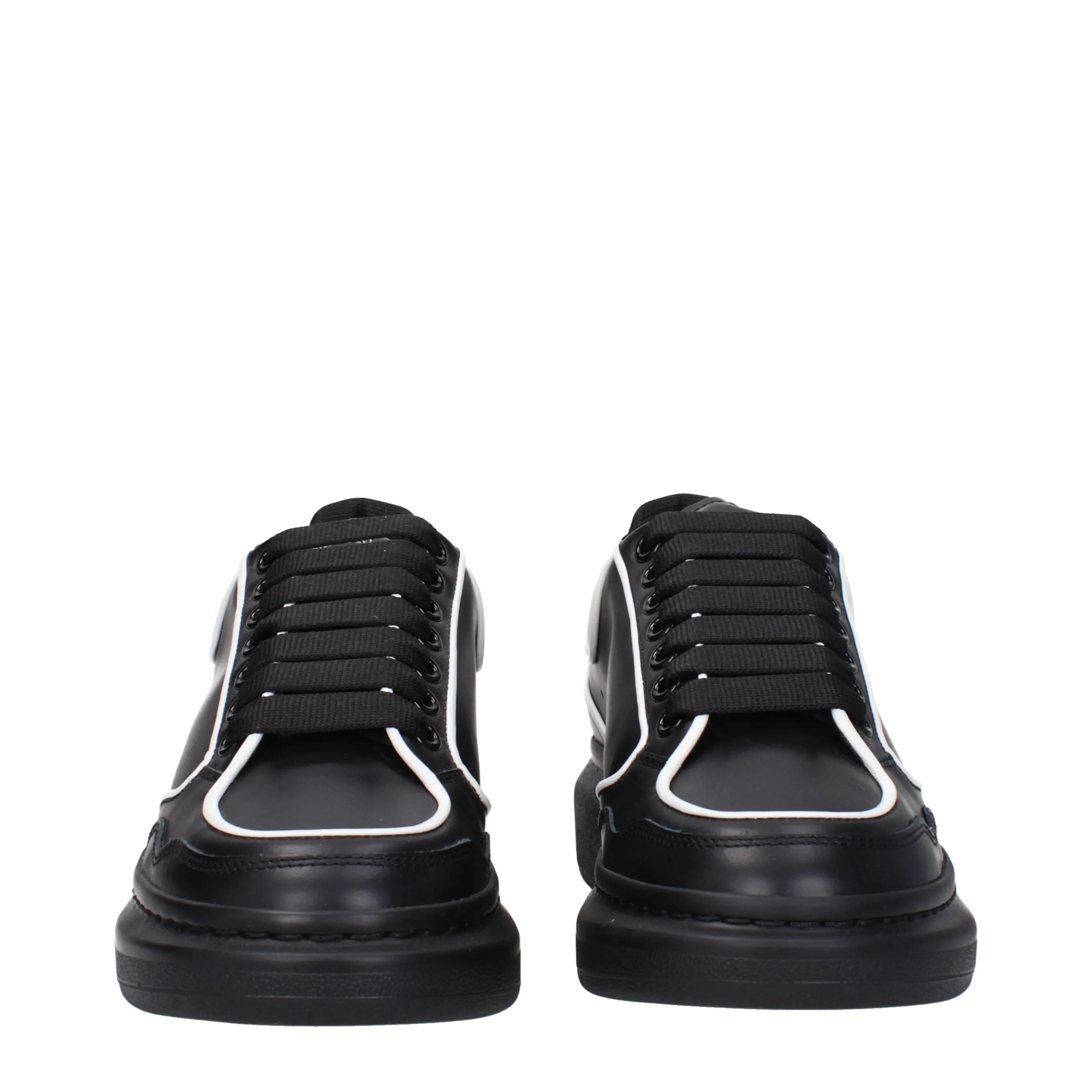 Alexander McQueen Sneakers Oversize Uomo Pelle Nero/Bianco