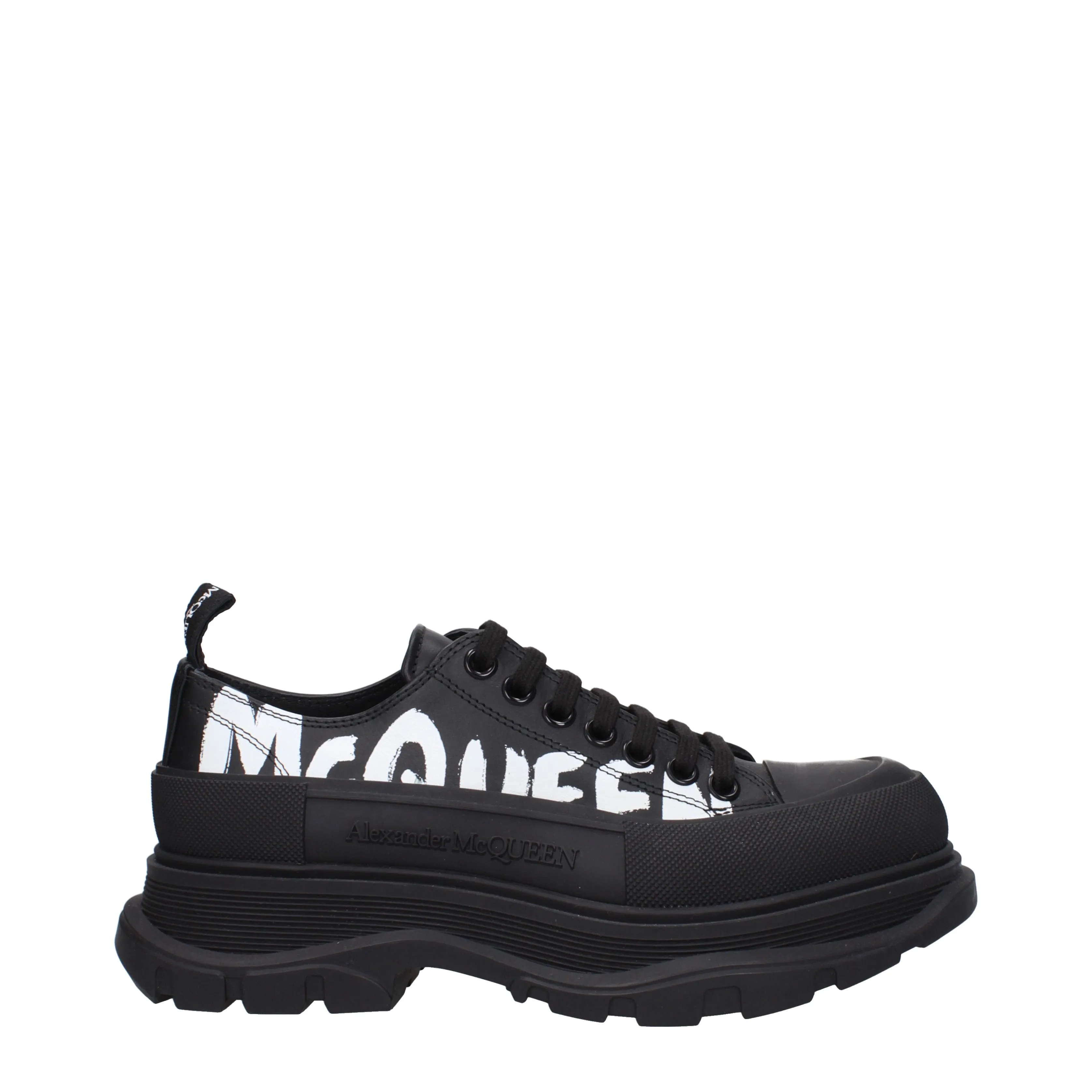 Alexander McQueen Sneakers Uomo Pelle Nero/Bianco