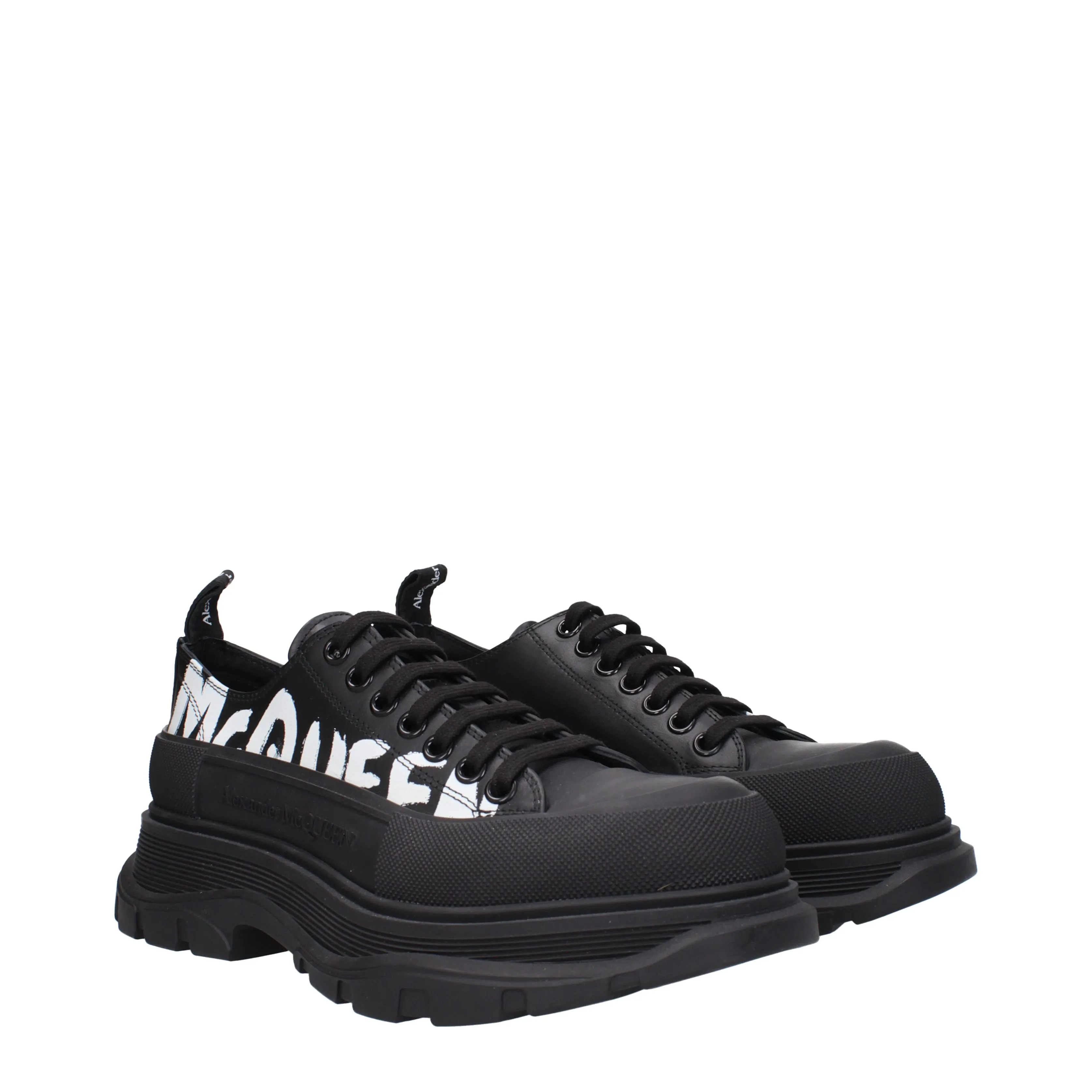 Alexander McQueen Sneakers Uomo Pelle Nero/Bianco