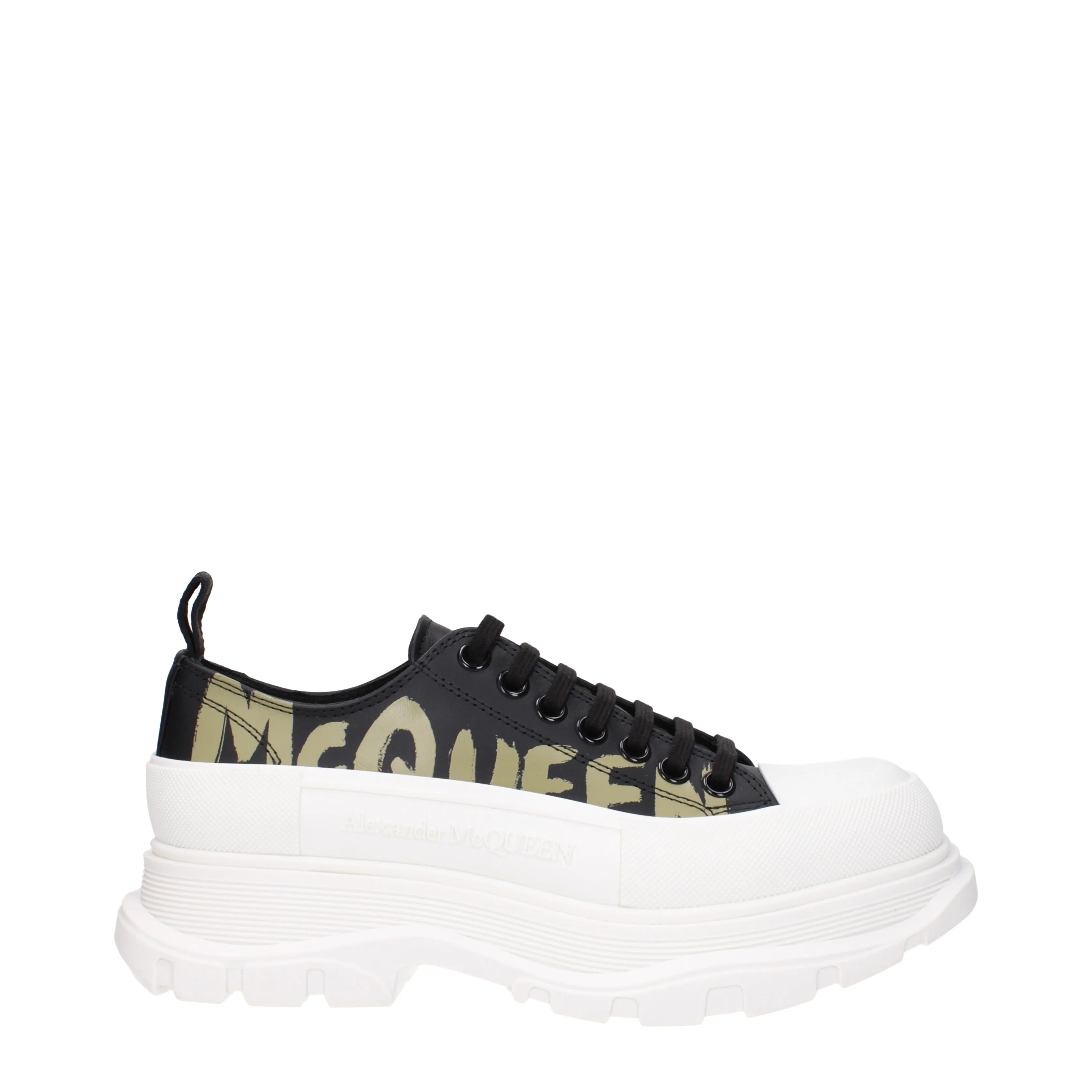 Alexander McQueen Sneakers Uomo Pelle Nero/Cachi