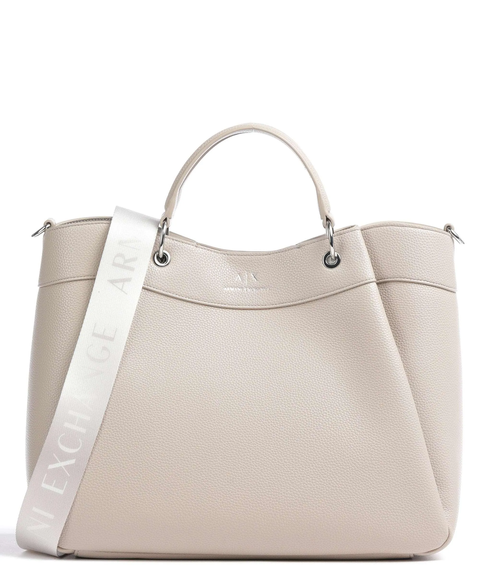  Armani Exchange Wave L Borsa a mano pelle sintetica beige  