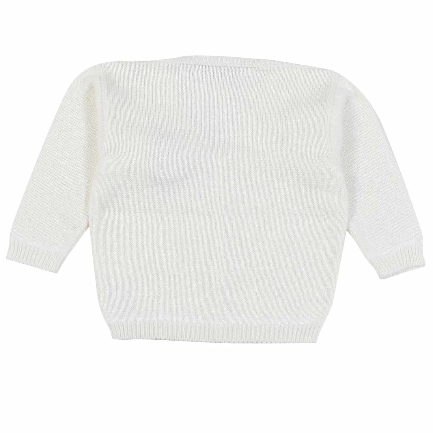 Baby Cardigan Bianco Caldo Con Fazzoletto Beige