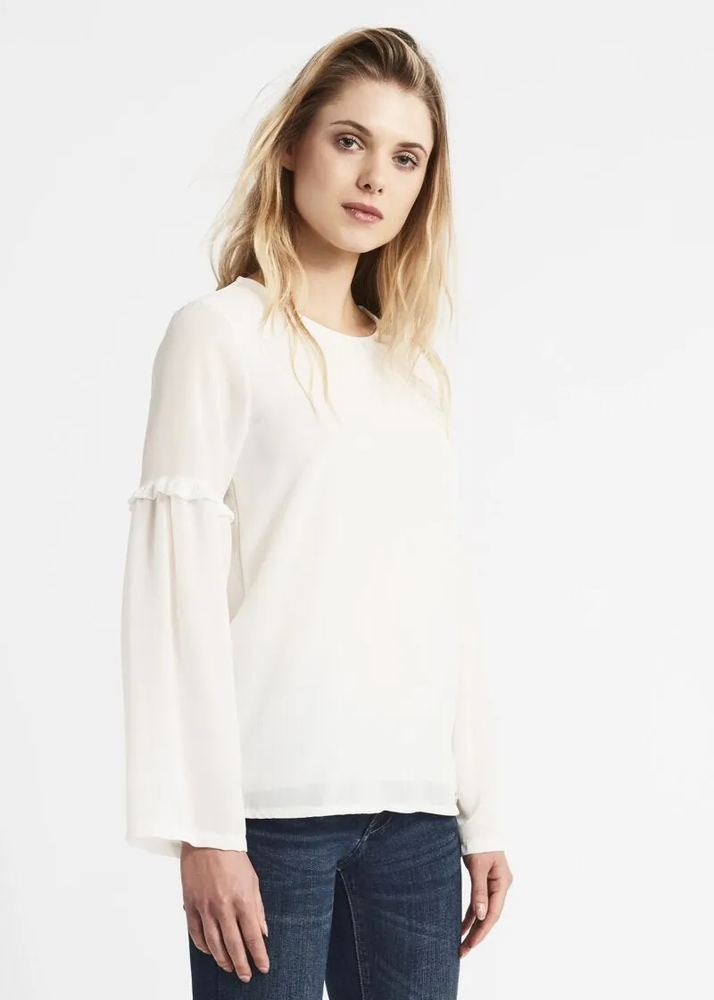 Blusa girocollo in georgette