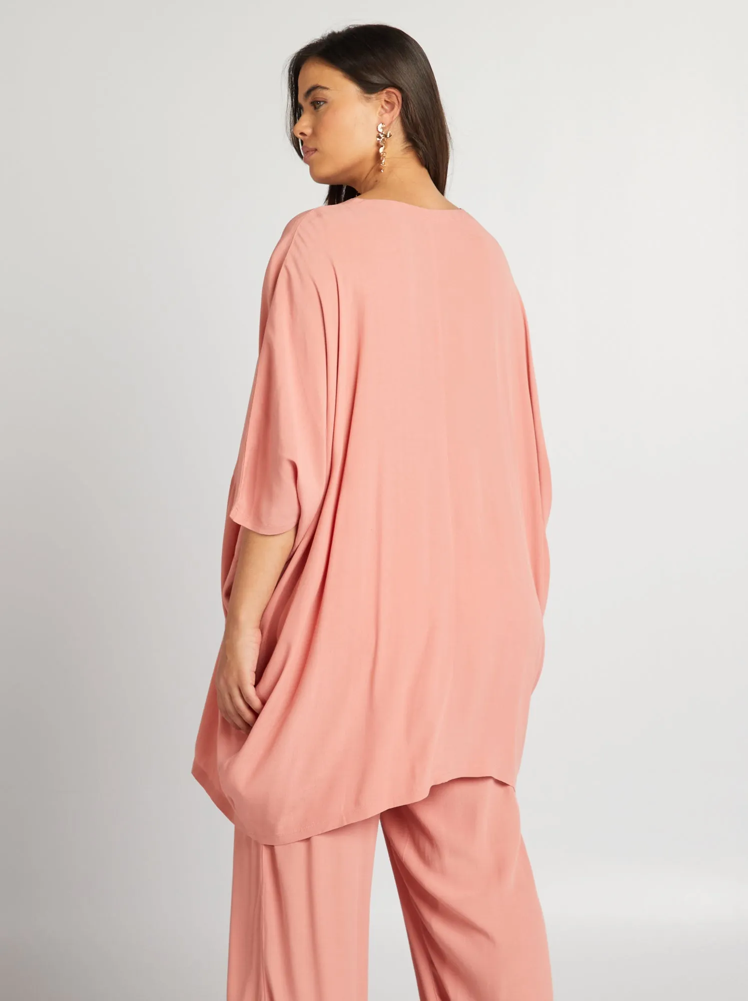 Blusa in tessuto effetto crêpe - ROSA