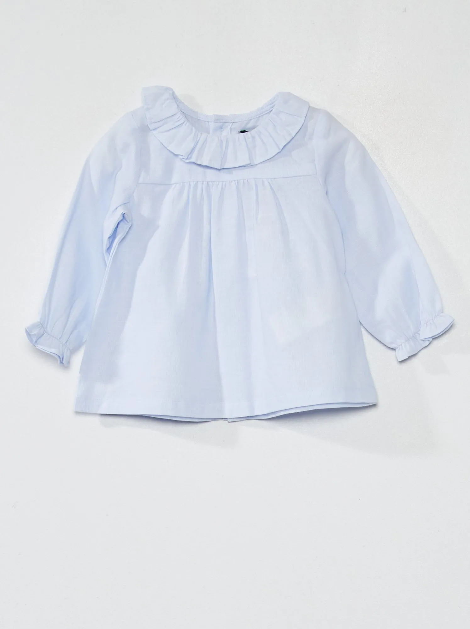 Blusa in voile di cotone - BLU