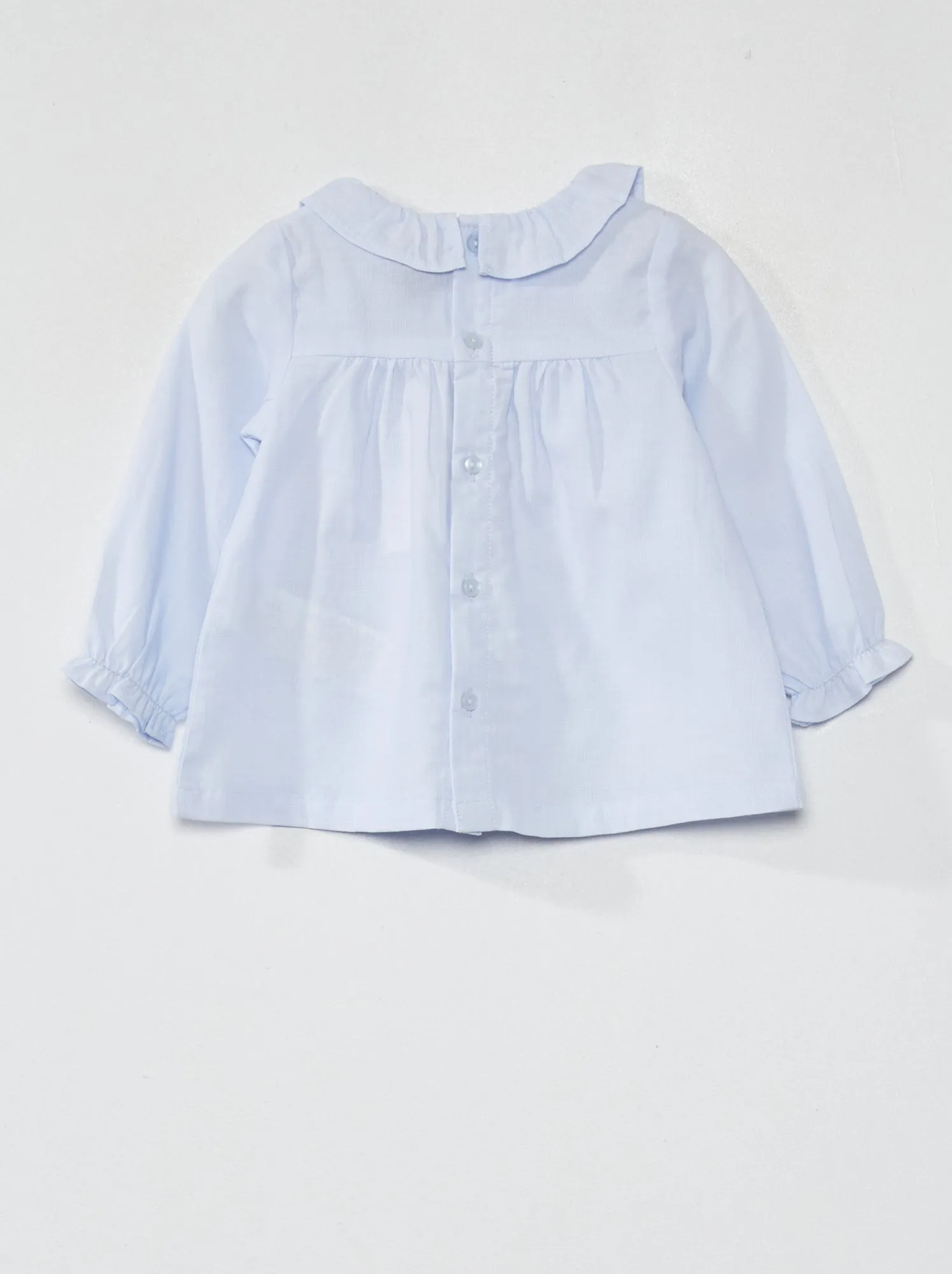 Blusa in voile di cotone - BLU