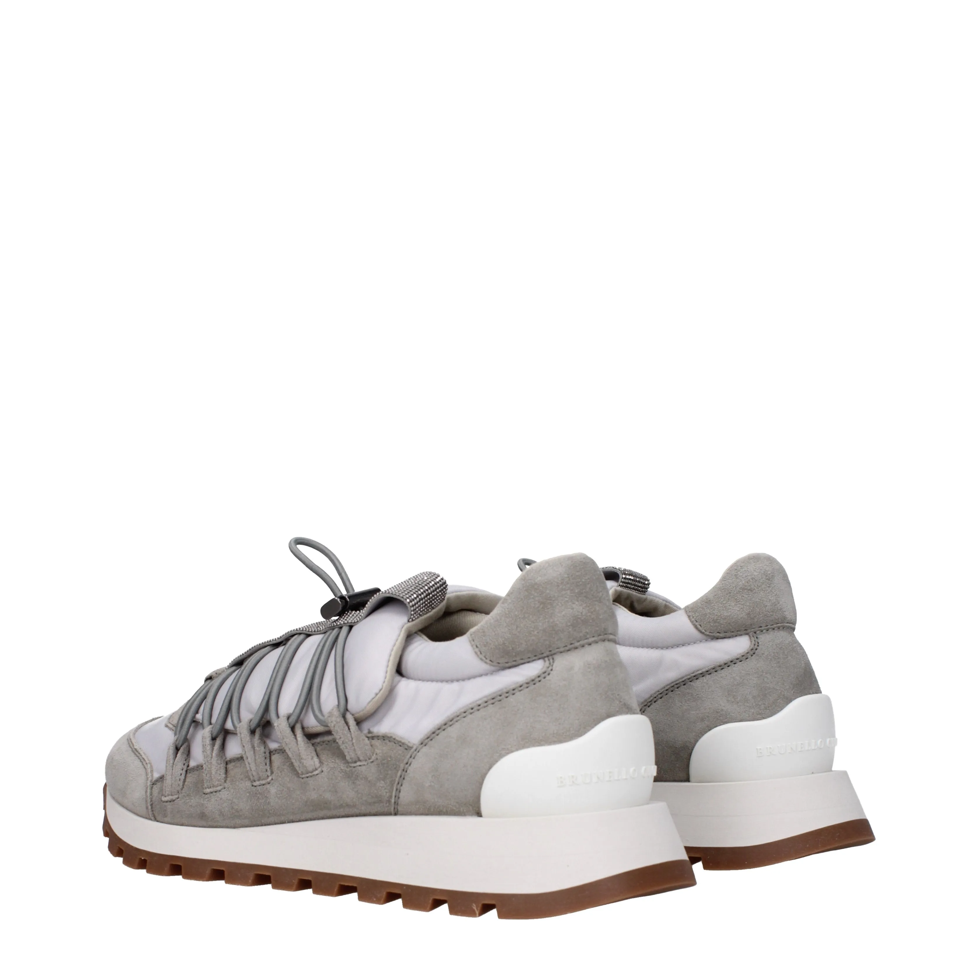 Brunello Cucinelli Sneakers Donna Tessuto Grigio