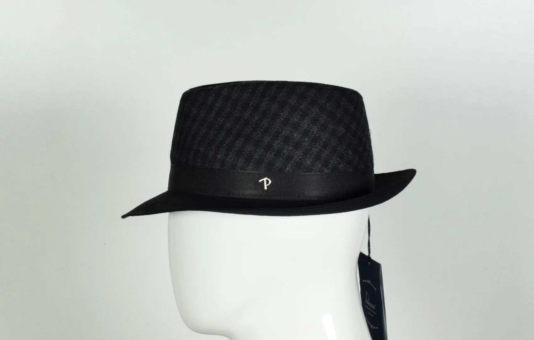 Cappello trilby panizza grigio a quadri