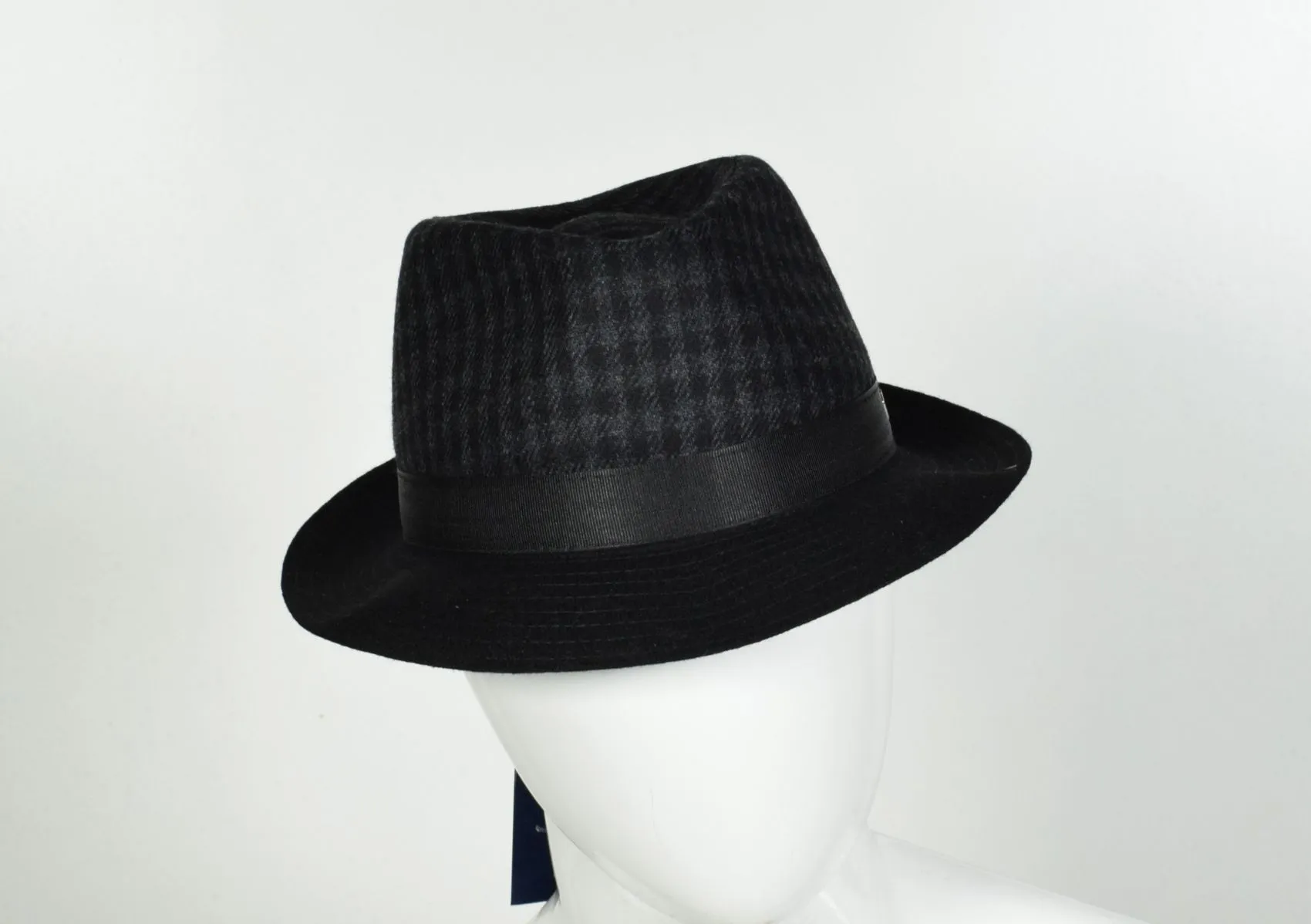 Cappello trilby panizza grigio a quadri