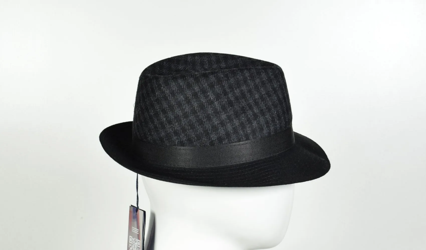 Cappello trilby panizza grigio a quadri