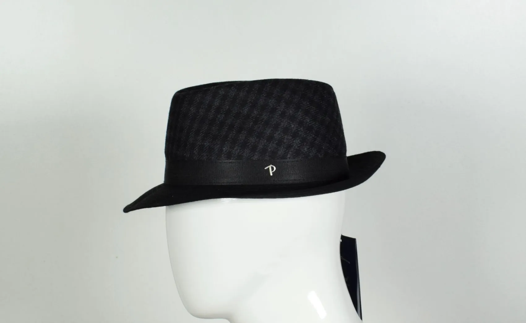 Cappello trilby panizza grigio a quadri