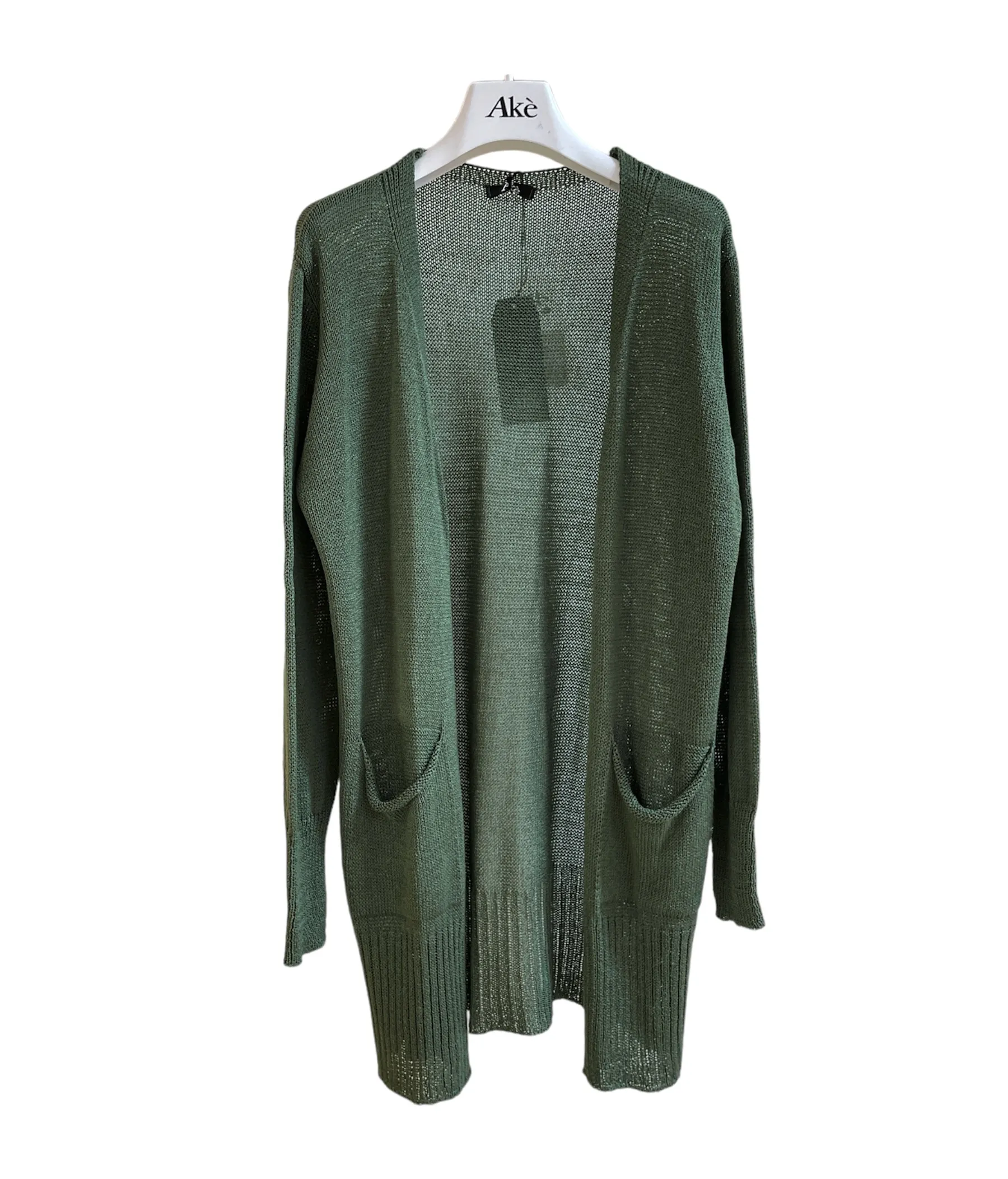 Cardigan donna fettuccia BD87029 verde militare