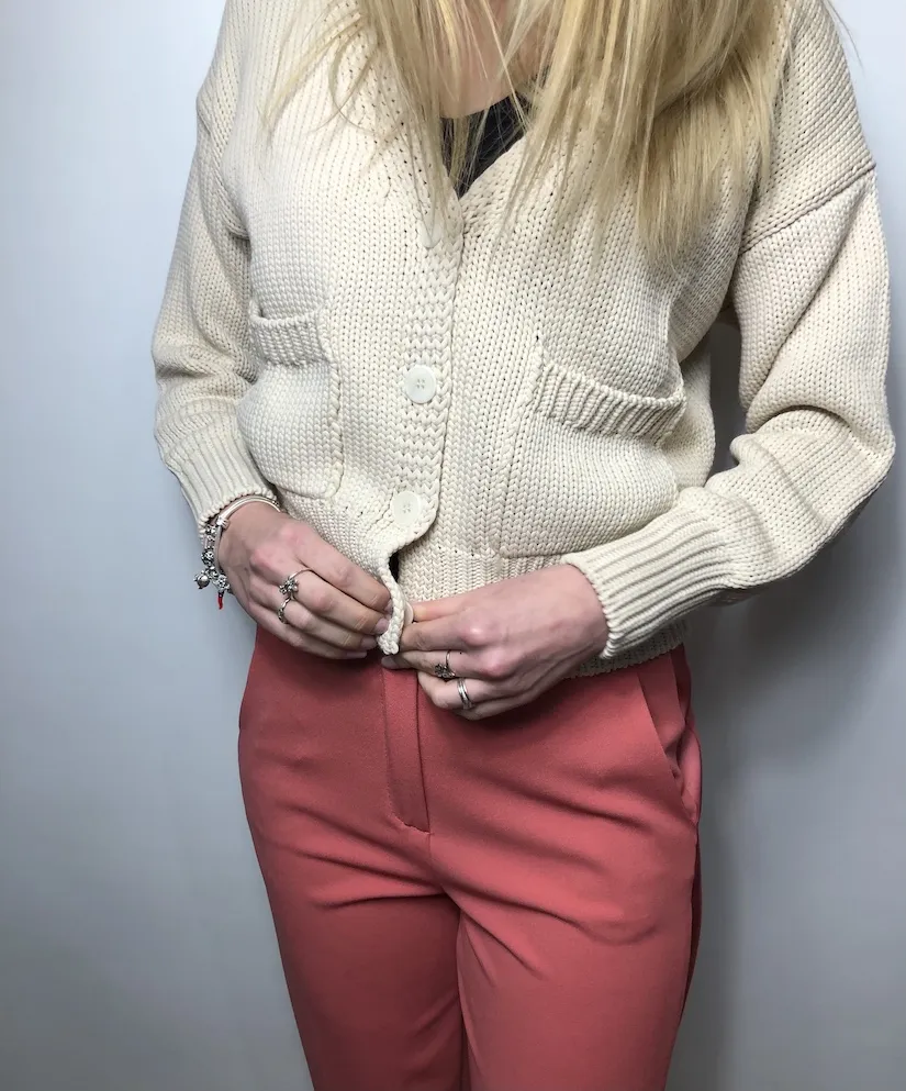 Cardigan Vicolo donna vestibilità ampia chiusura a bottoni 3004H