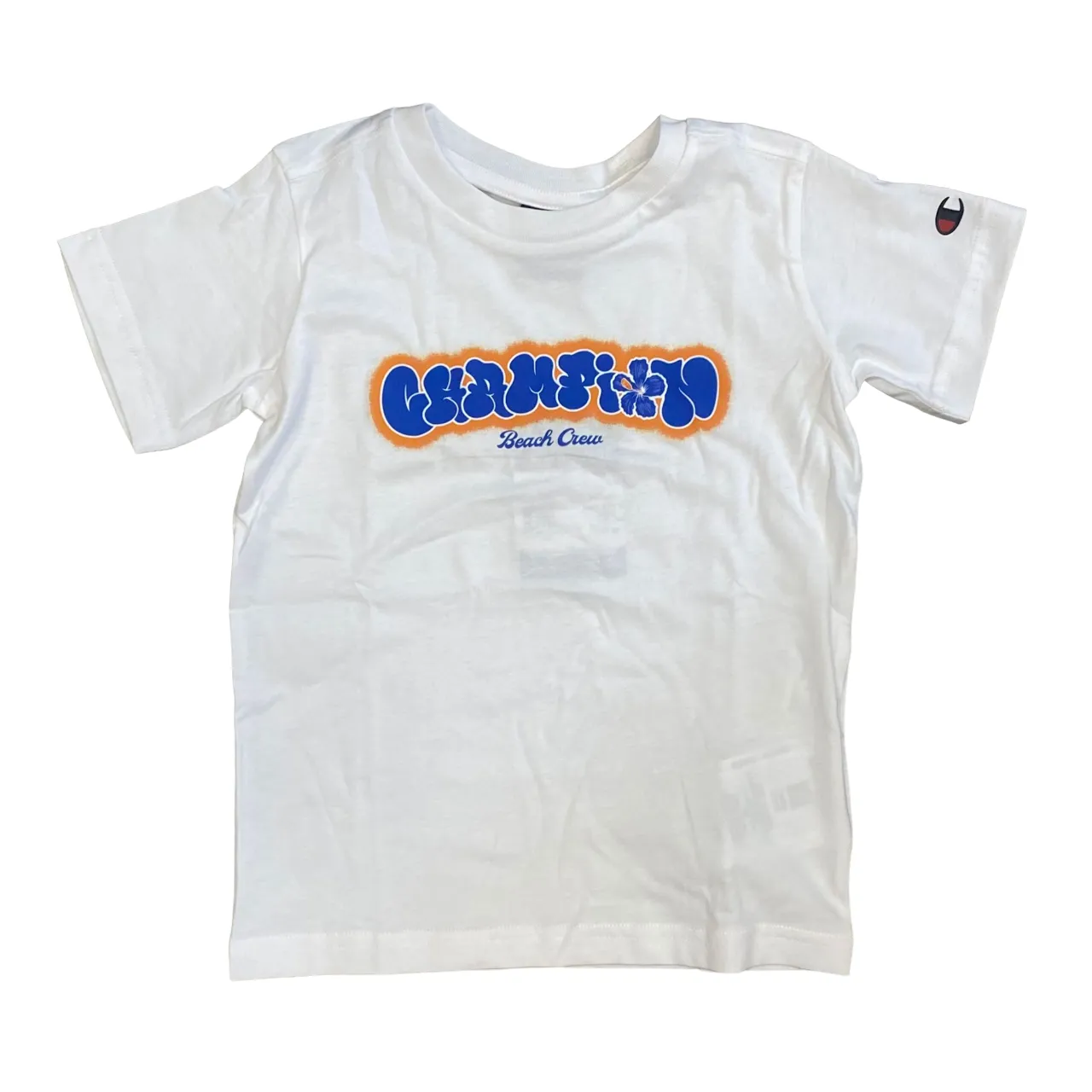 Champion boy's suit with short sleeve t-shirt and boxer shorts 306792 WW001 white-blue