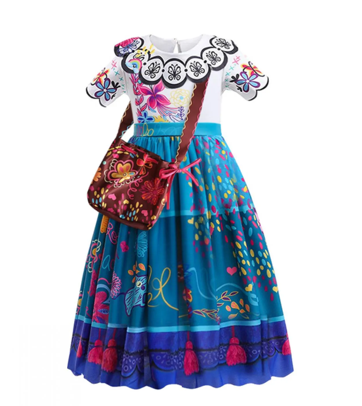 Charm Madrigal Cosplay Costume Girl Dress For Carnival Halloween Princess Party Clothes Flower Ruffles Abito lungo Ragazza D