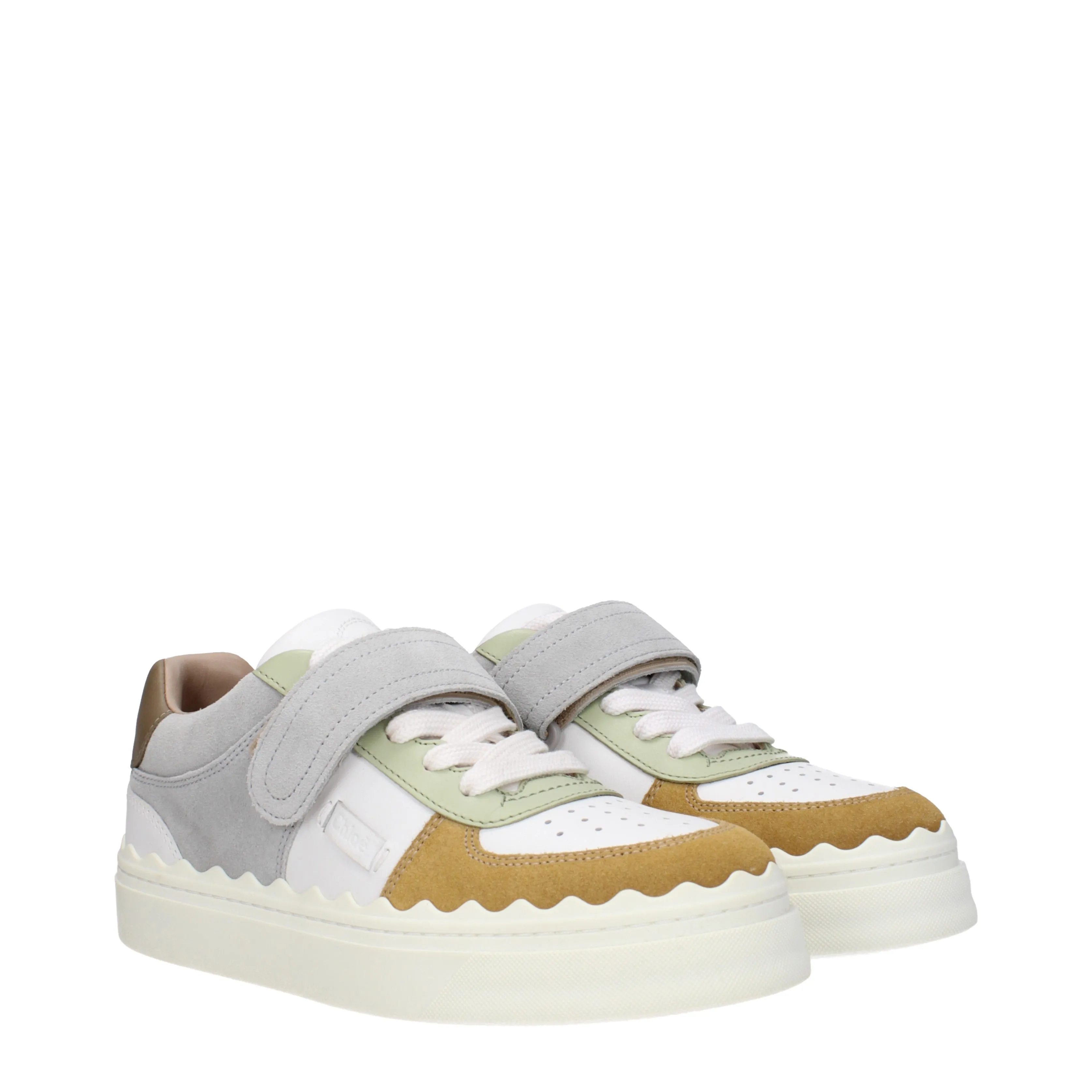 Chloé Sneakers Lauren Donna Pelle Bianco/Grigio