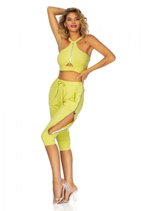 Completo casual-sportivo di colore giallo lime