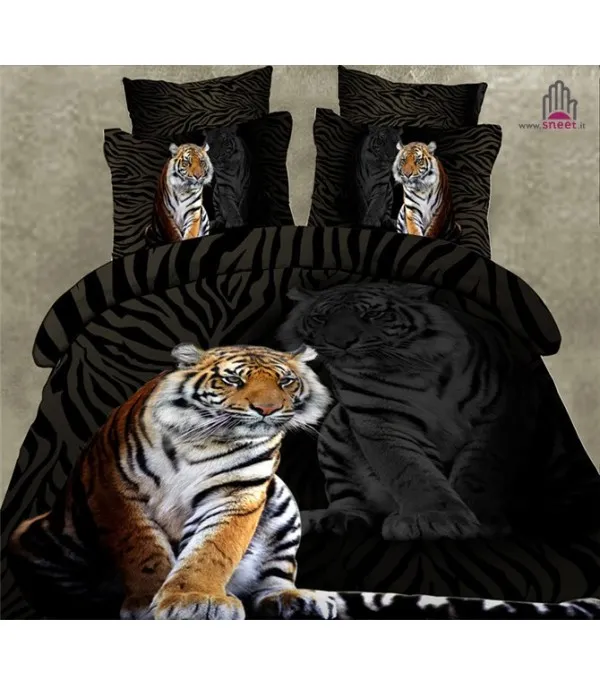 Completo Letto Tiger Black - Dream Shop