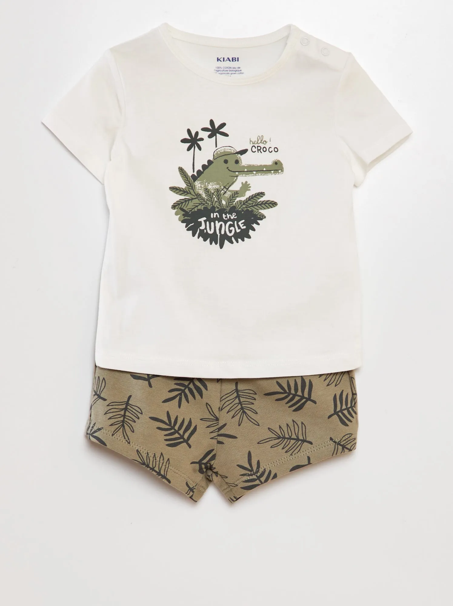 Completo t-shirt + shorts in cotone - 2 pezzi - BIANCO