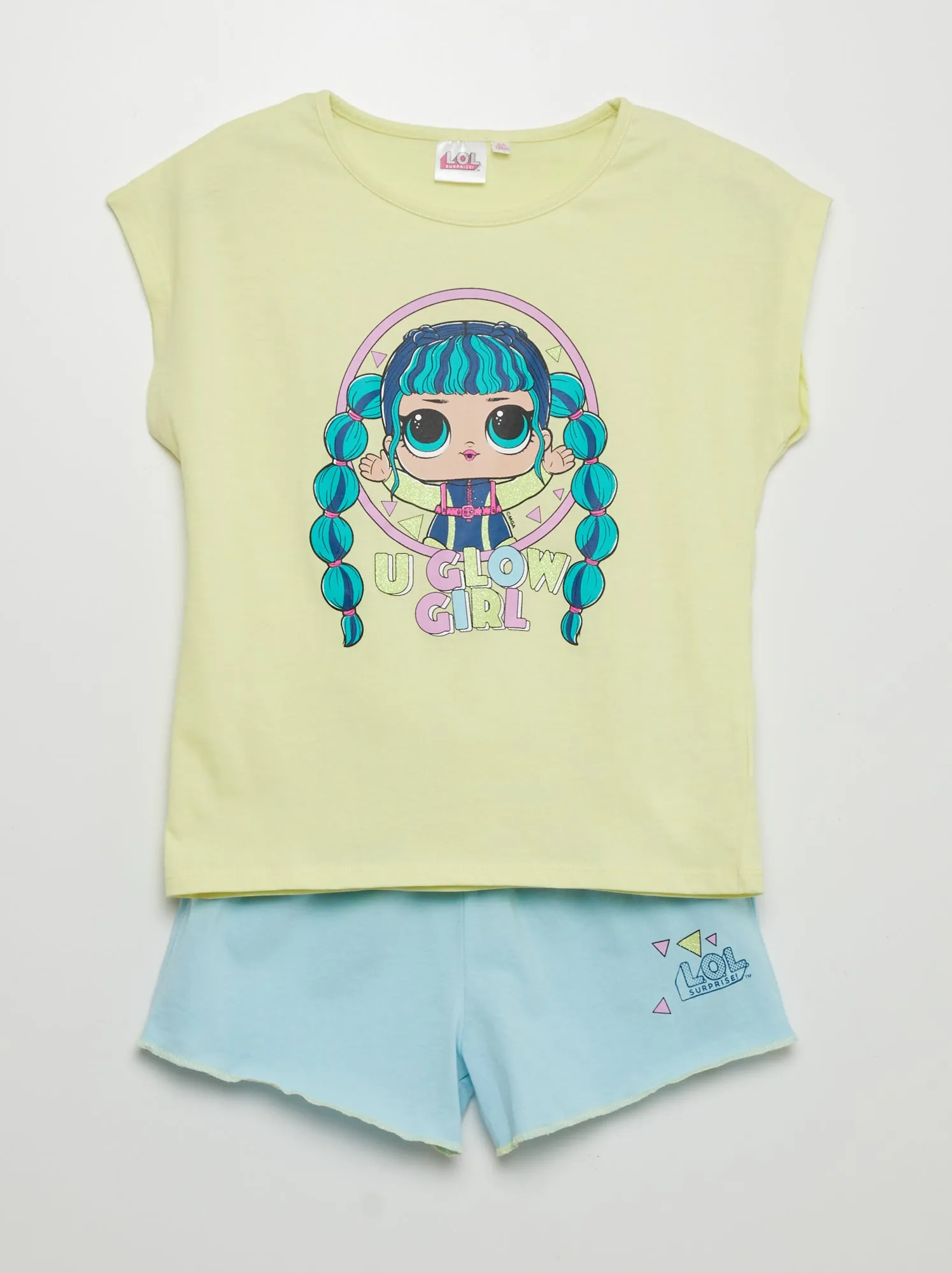 Completo t-shirt + shorts 'Lol' - 2 pezzi - VERDE