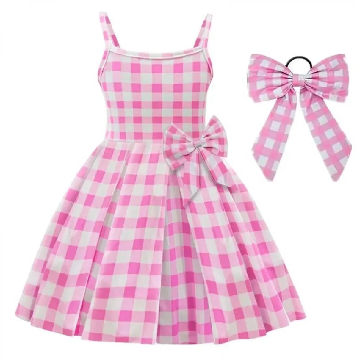 Costume da film per bambini Ragazze Cosplay Abito scozzese rosa Halloween Ragazza rosa vestire abiti da festa di carnevale per 3