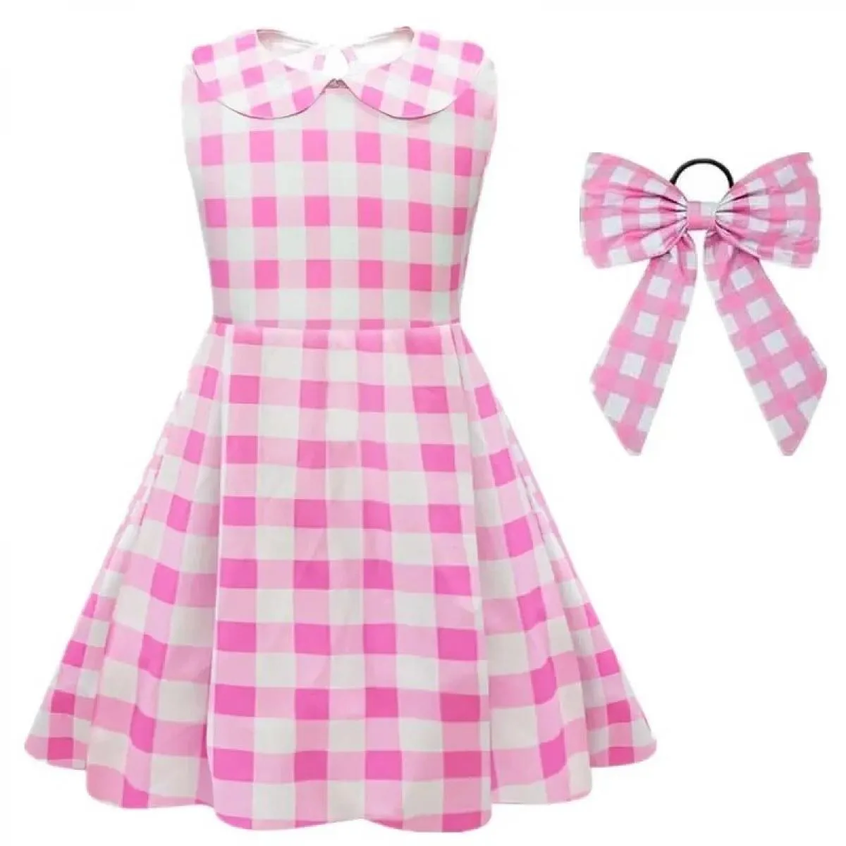 Costume da film per bambini Ragazze Cosplay Abito scozzese rosa Halloween Ragazza rosa vestire abiti da festa di carnevale per 3