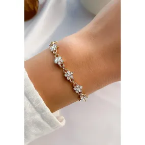 Elegante bracciale con pietre artificiali, colore oro