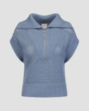 Felpa blu da donna Varley Mila Half Zip Knit