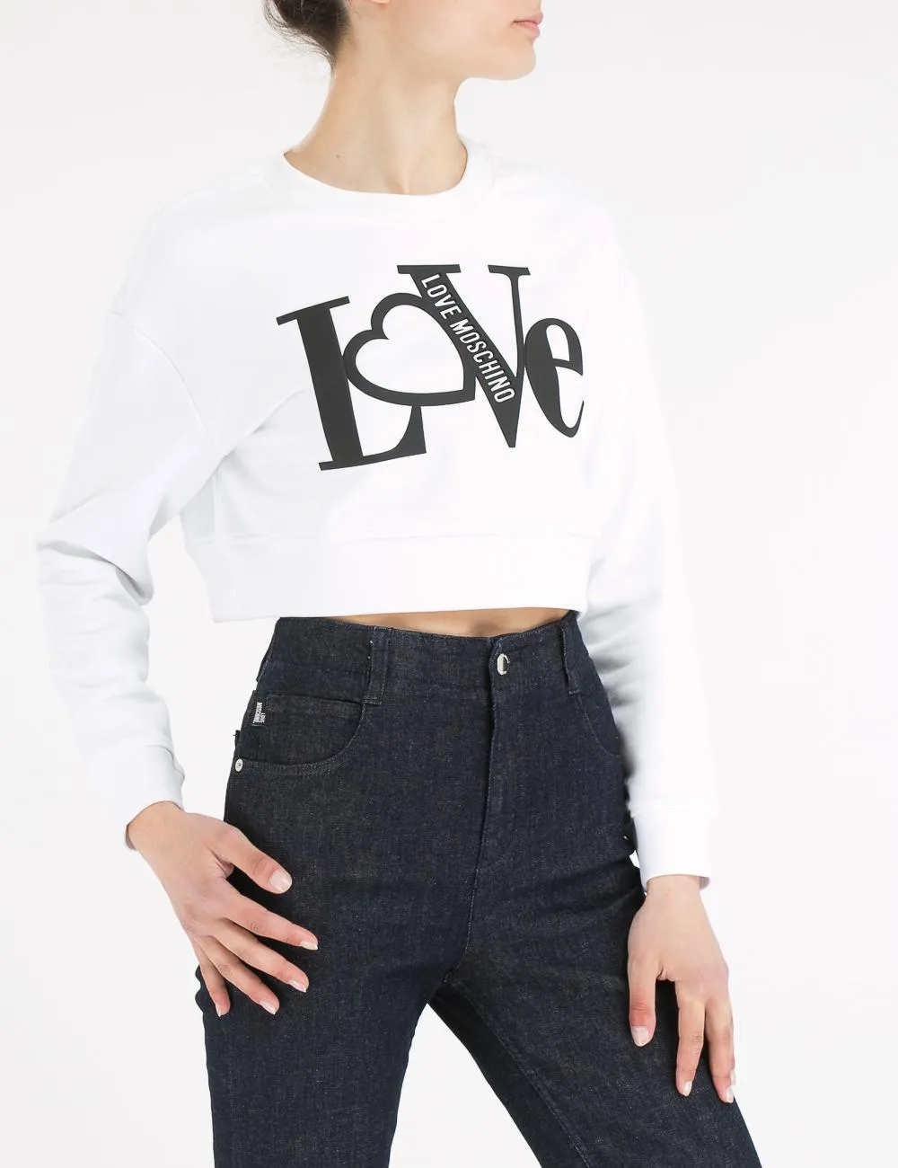 Felpa crop Love Moschino    