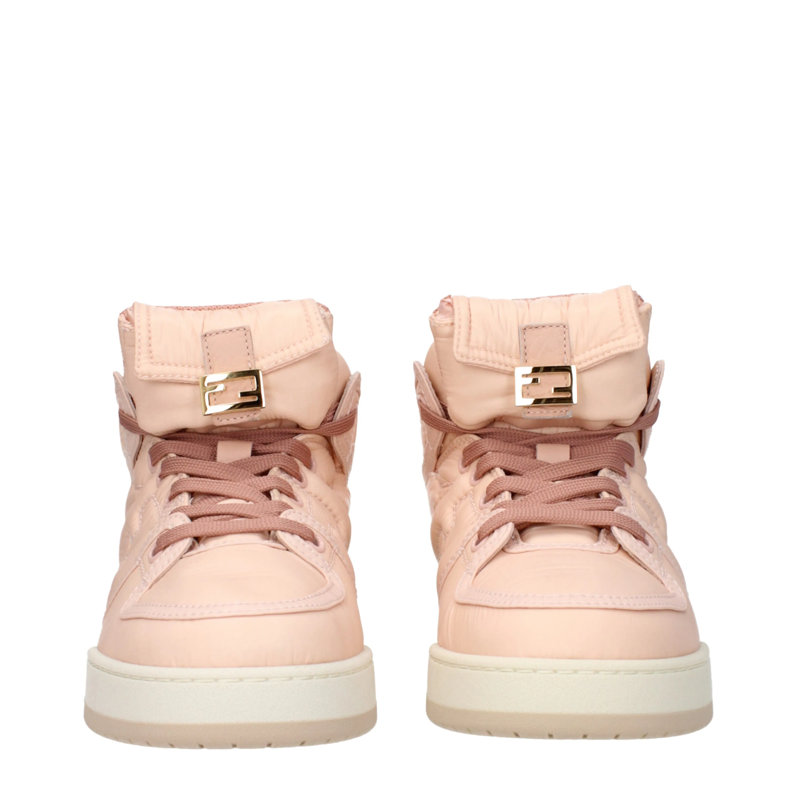 Fendi Sneakers Baguette Donna Nylon Rosa/Pesca