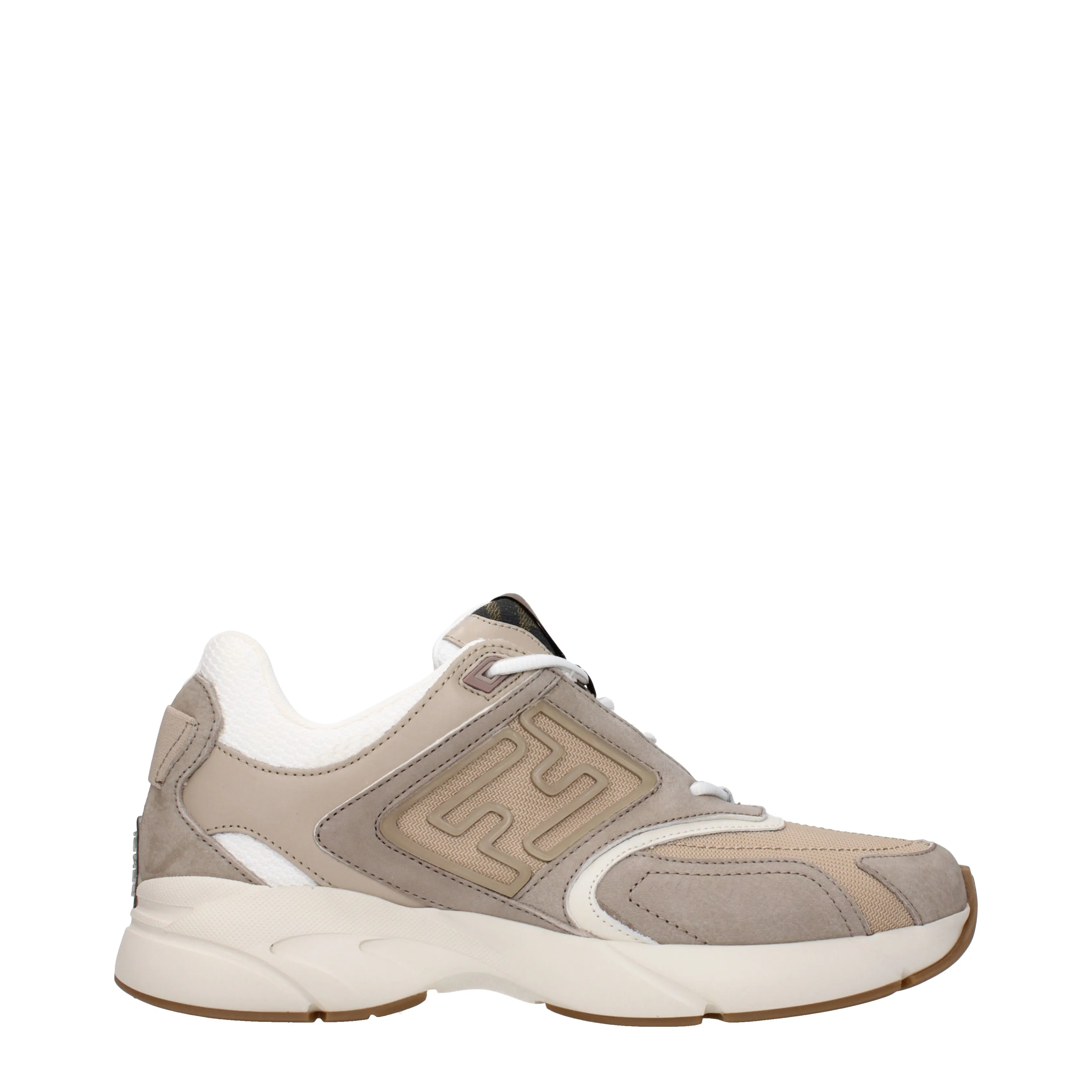 Fendi Sneakers Faster Uomo Tessuto Beige/Corda