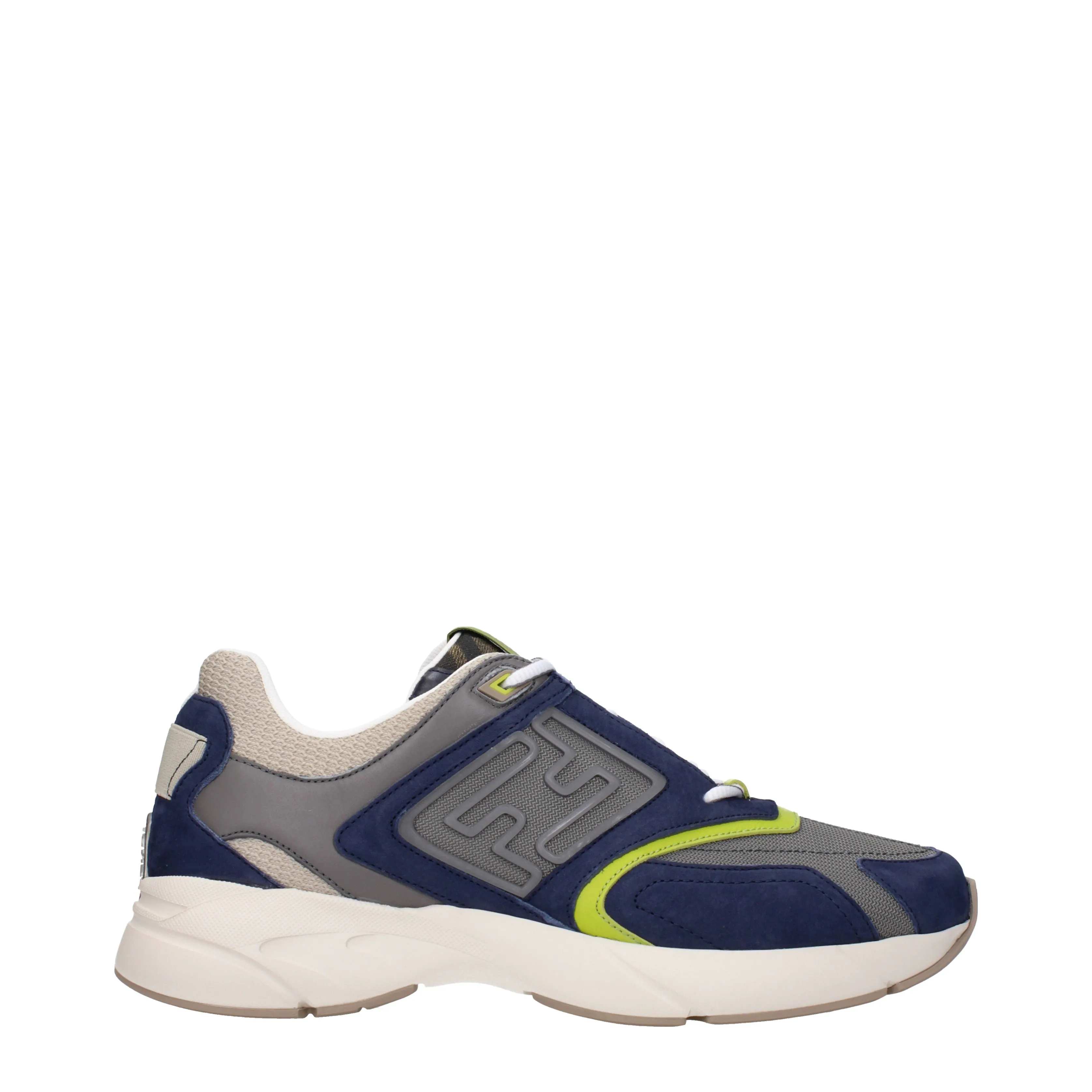 Fendi Sneakers Faster Uomo Tessuto Blu/Argilla