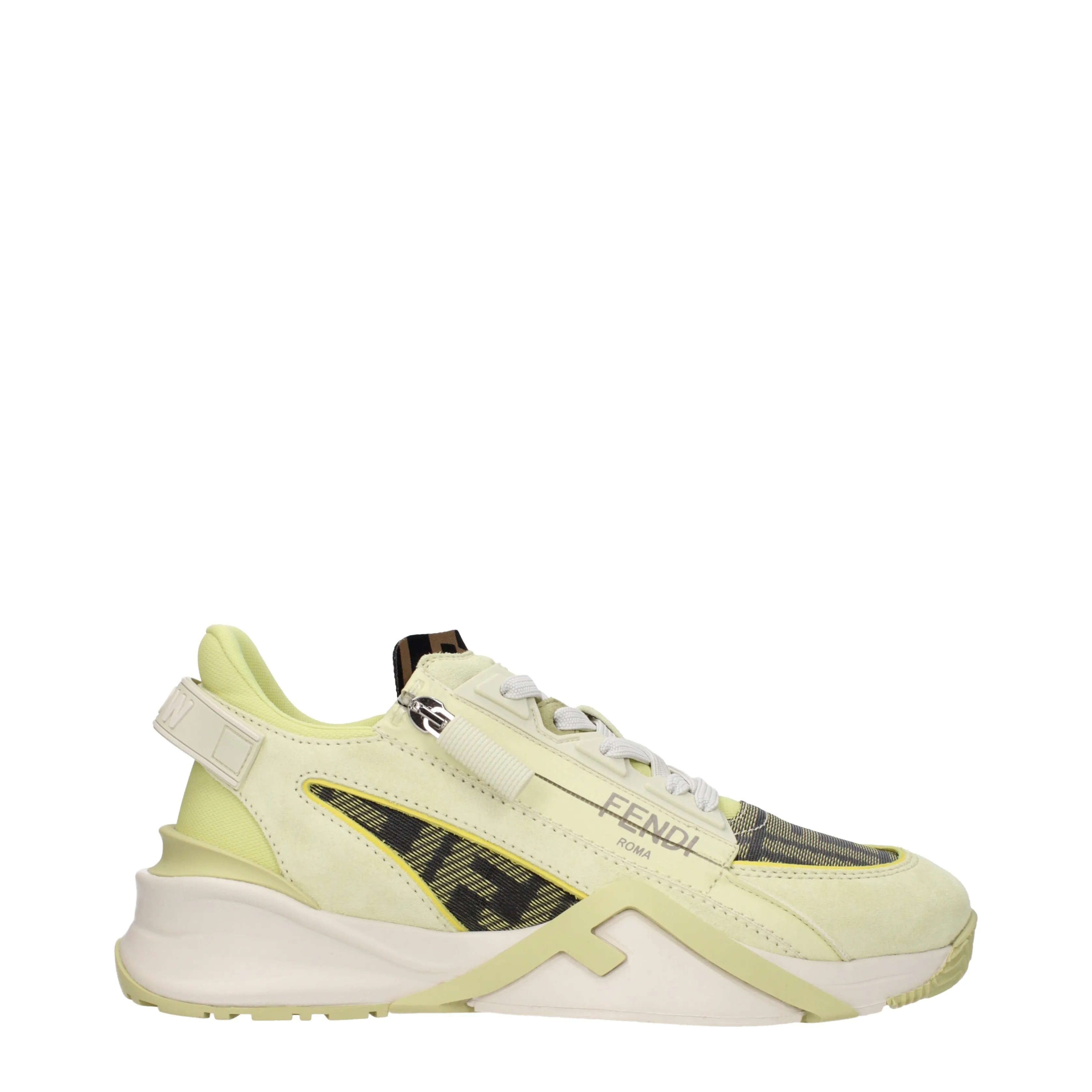 Fendi Sneakers Flow Donna Camoscio Verde/Lime